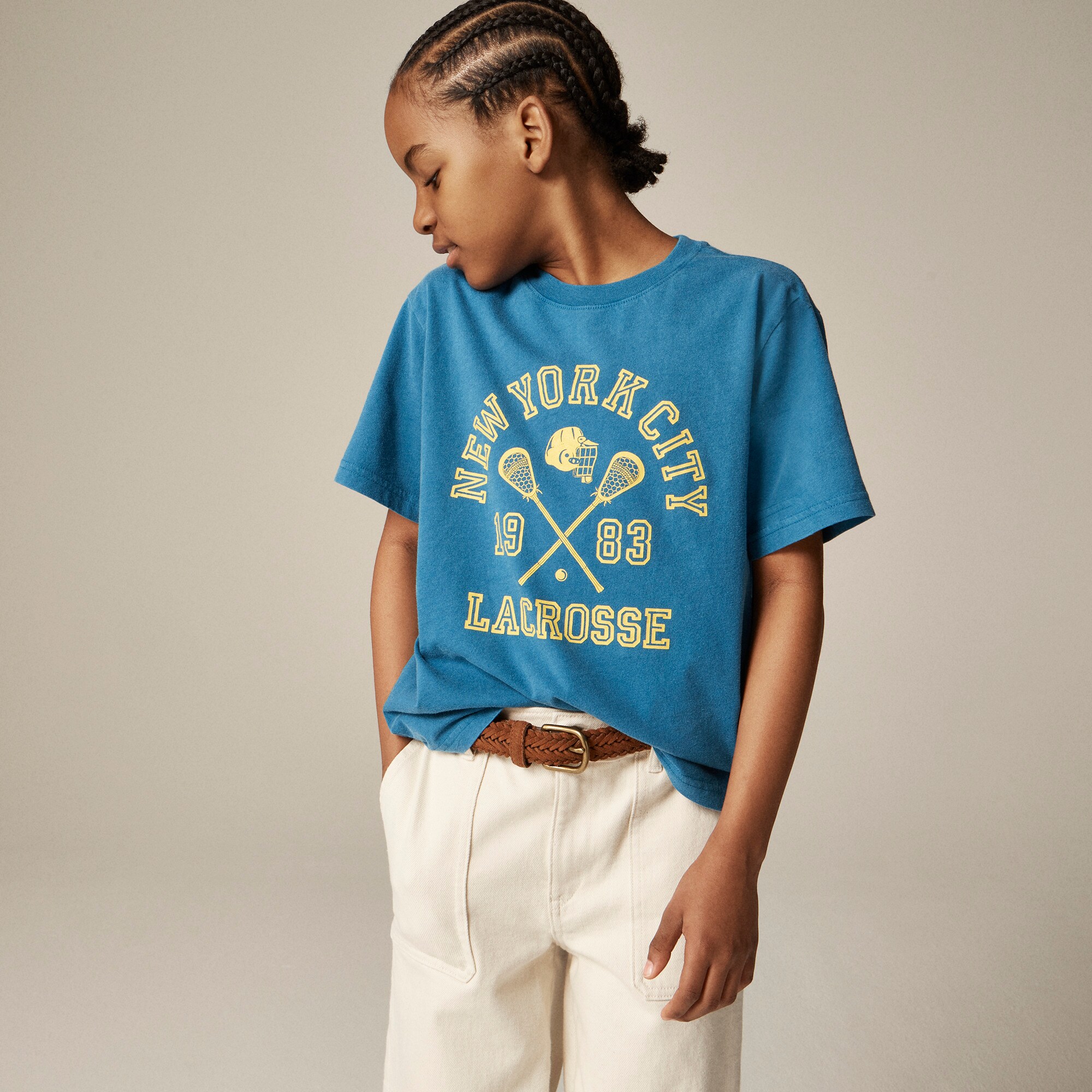  Kids' short-sleeve lacrosse graphic T-shirt