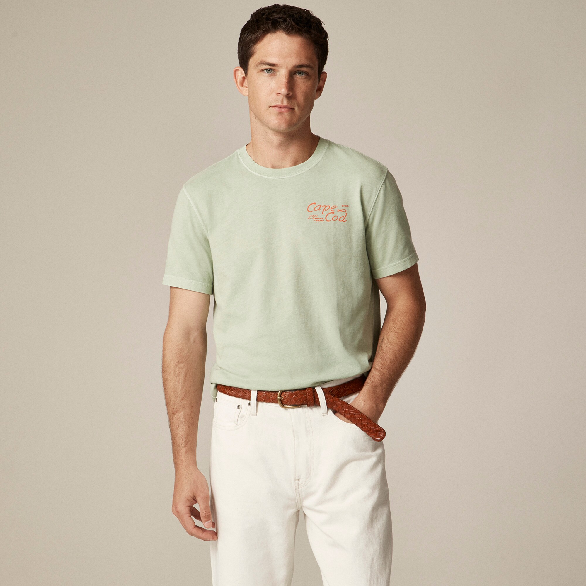  Vintage-wash cotton graphic T-shirt