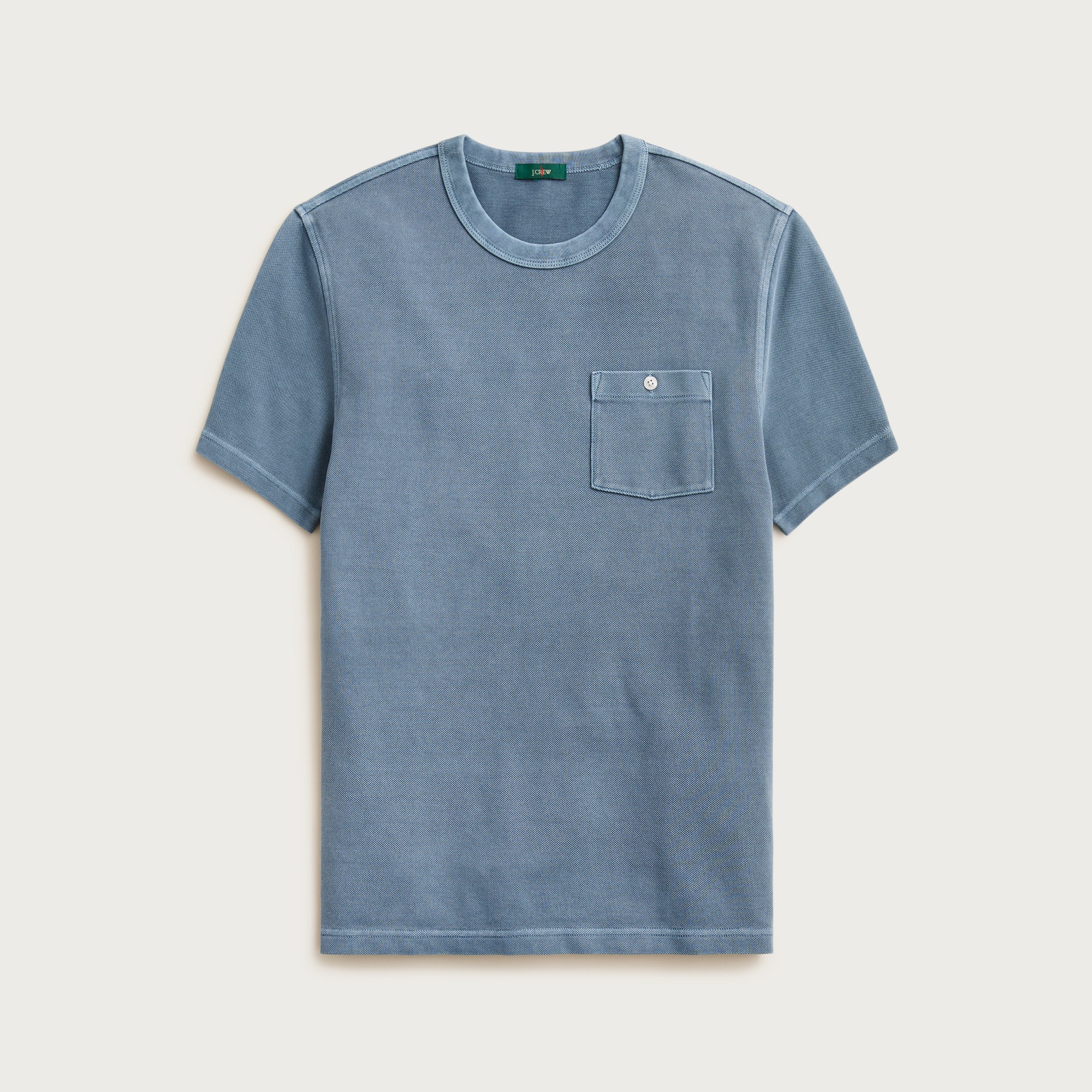  Washed piqu&eacute; pocket T-shirt