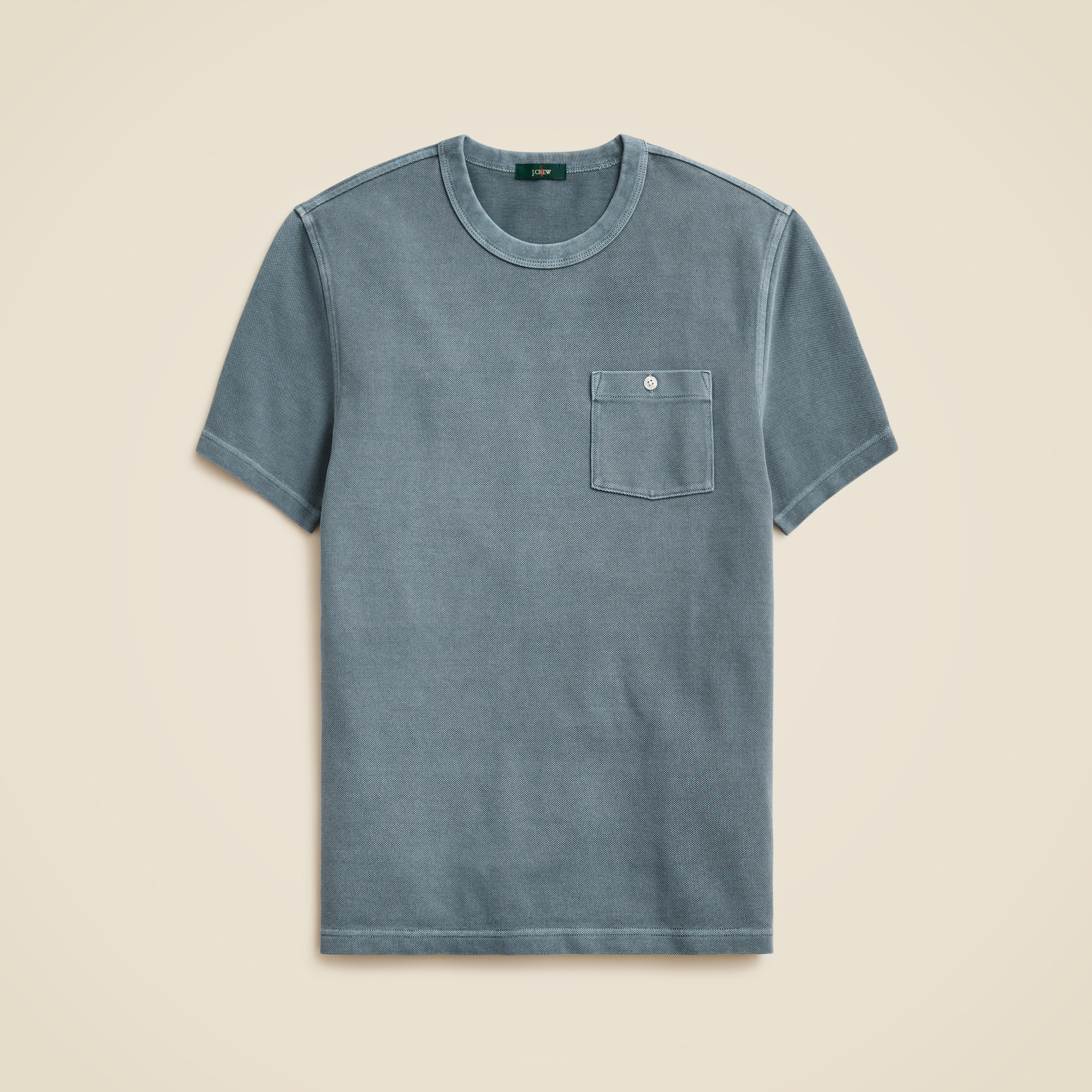 mens Washed piqu&eacute; pocket T-shirt