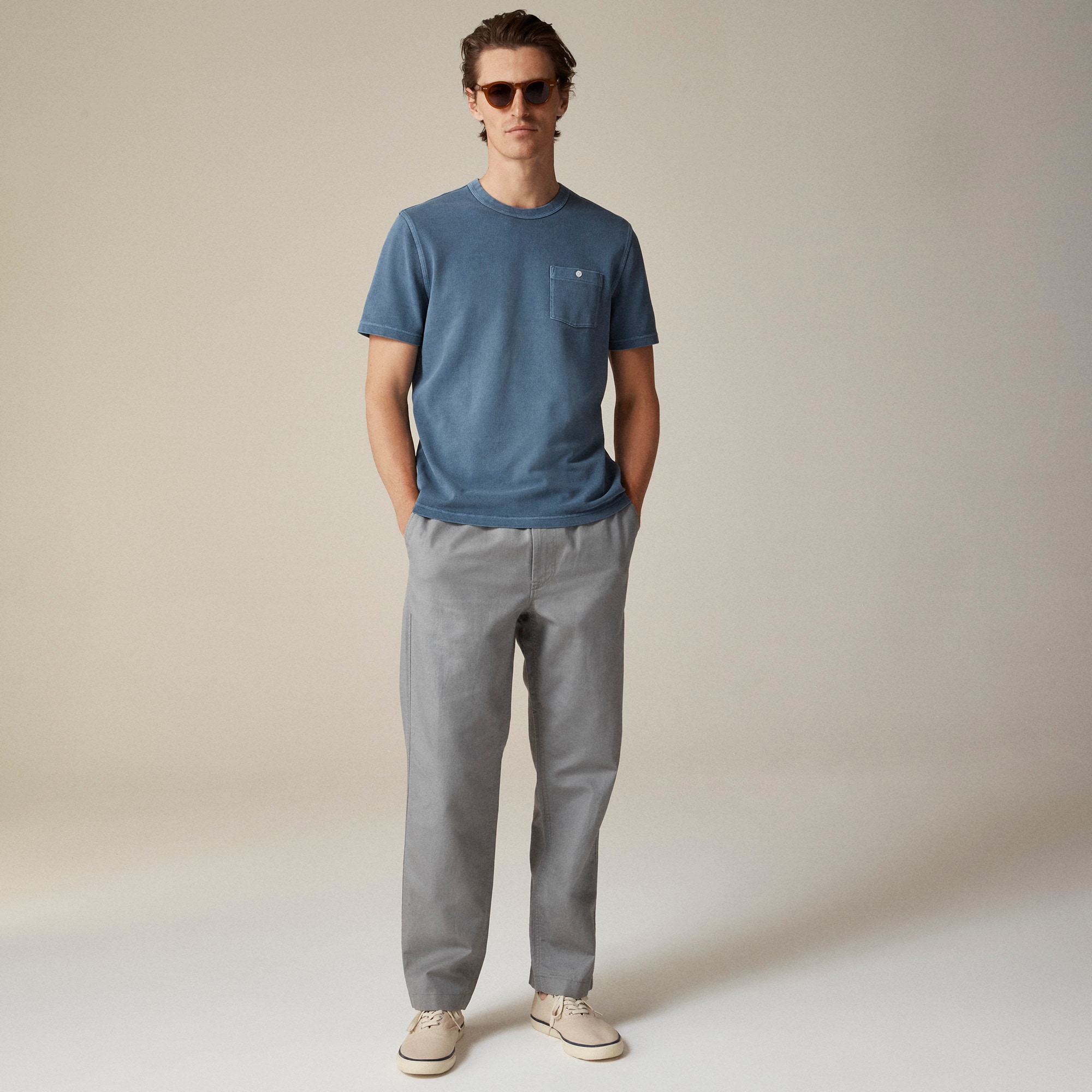 Washed piqué pocket T-shirt