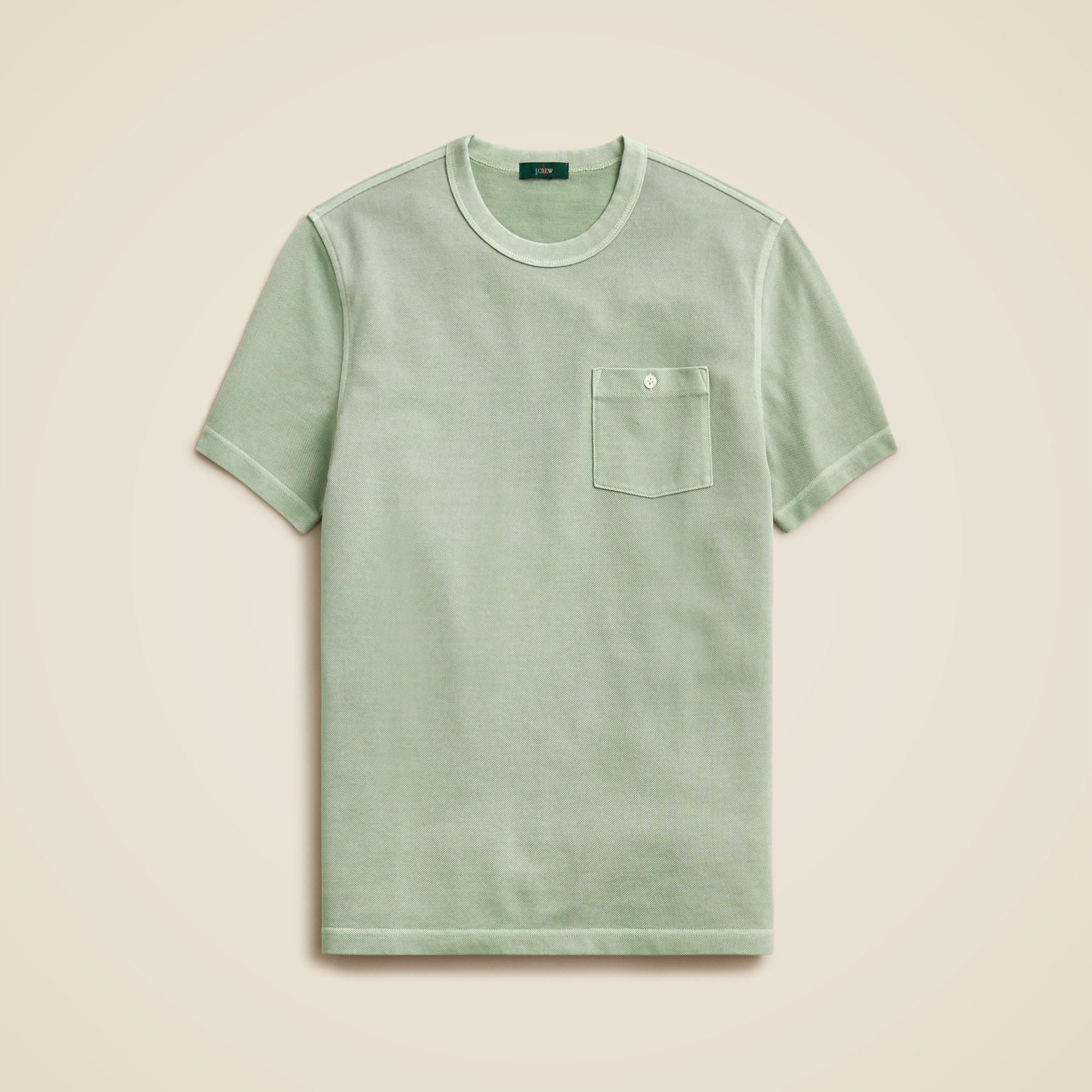 Washed piqu&eacute; pocket T-shirt