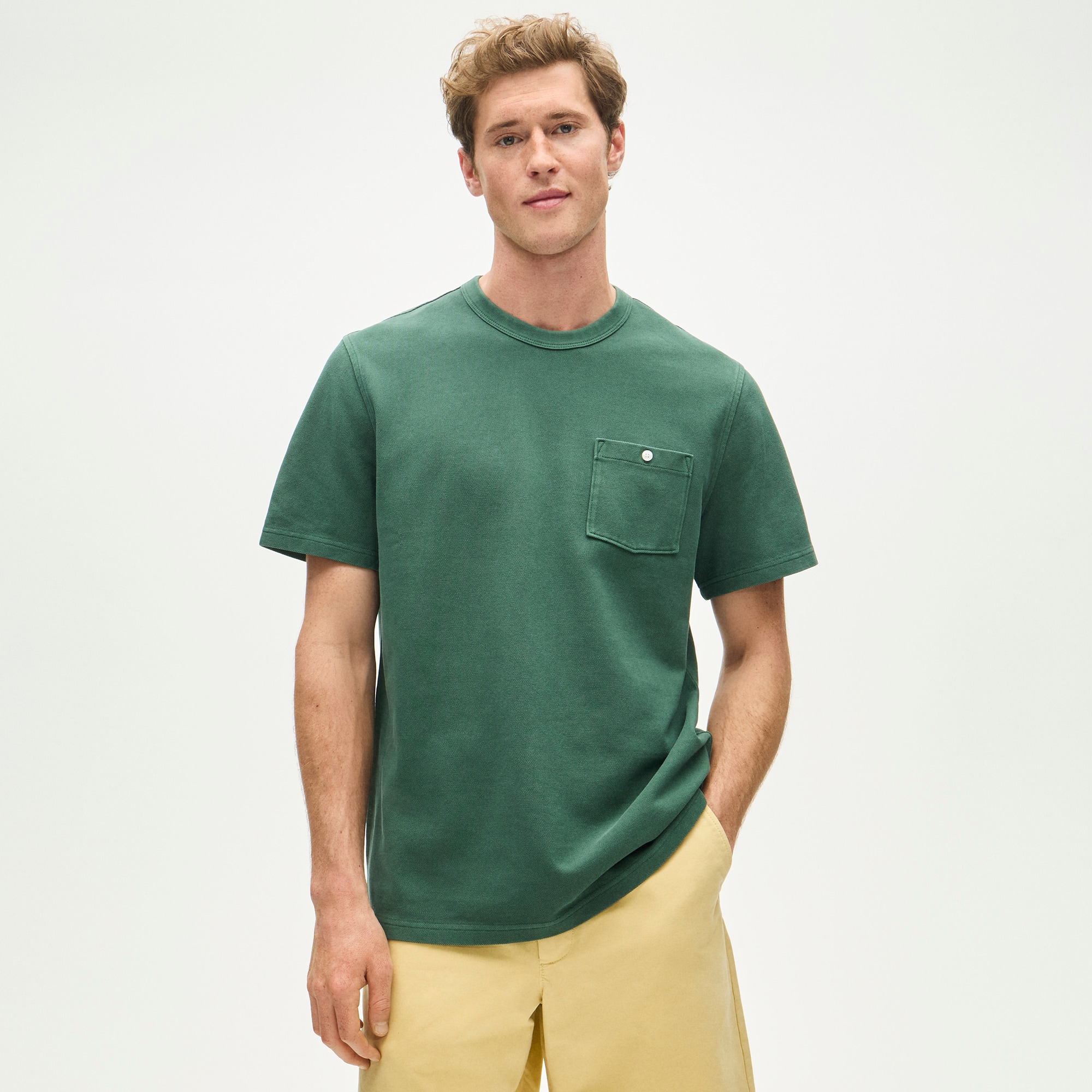 Washed piqué pocket T-shirt