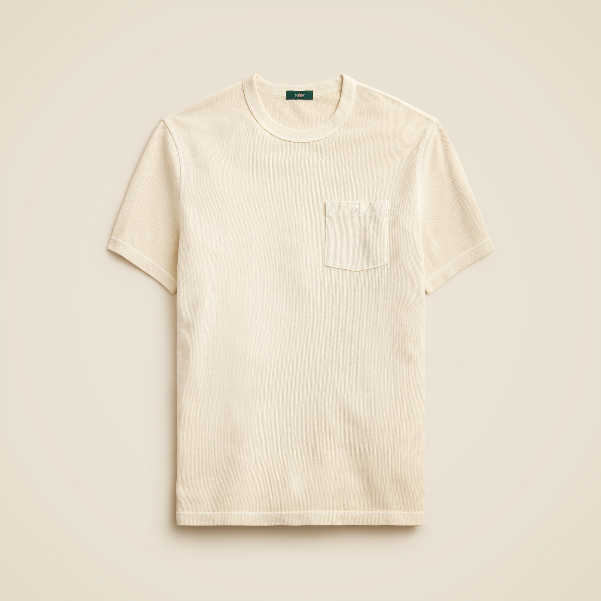mens Washed piqu&eacute; pocket T-shirt