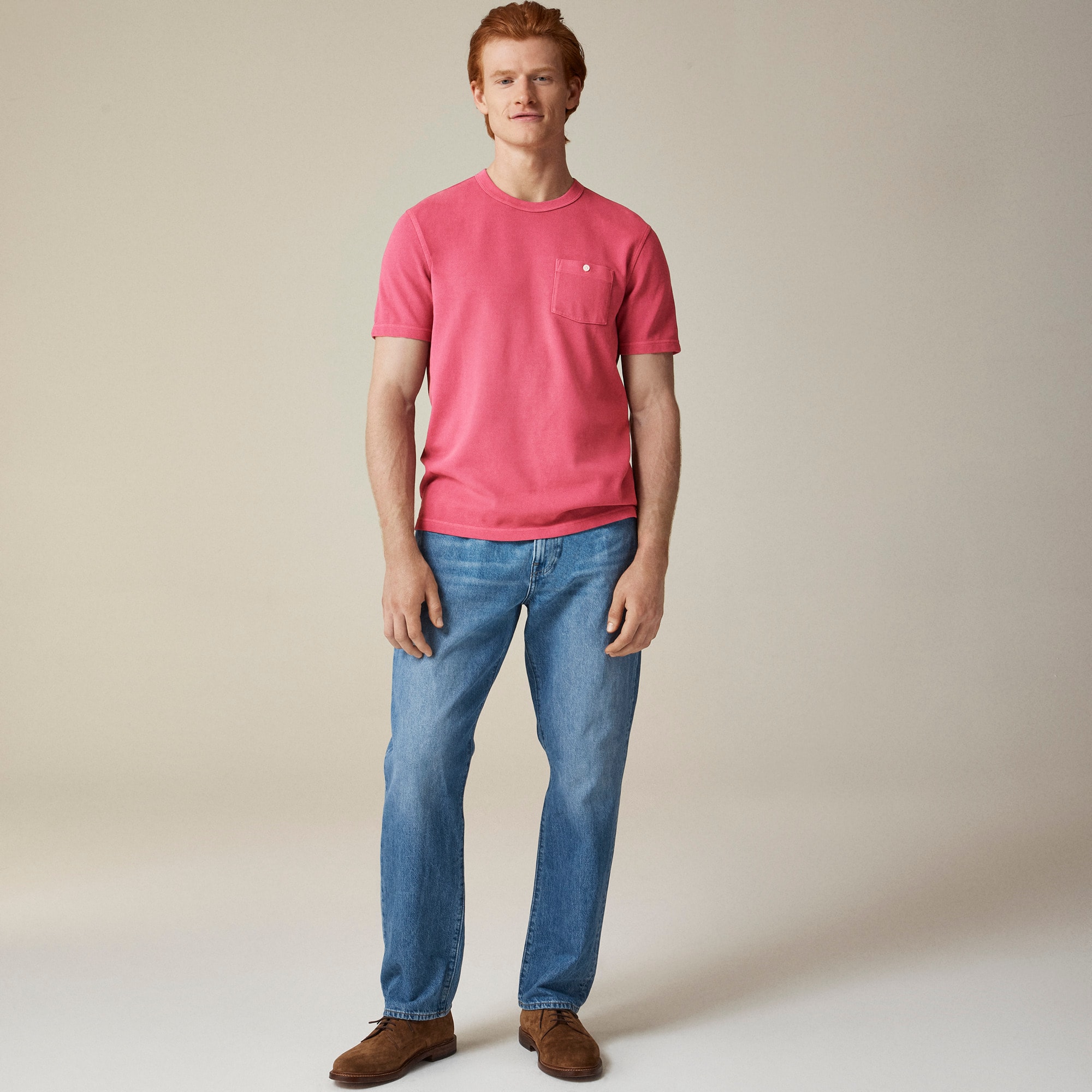 Washed piqué pocket T-shirt
