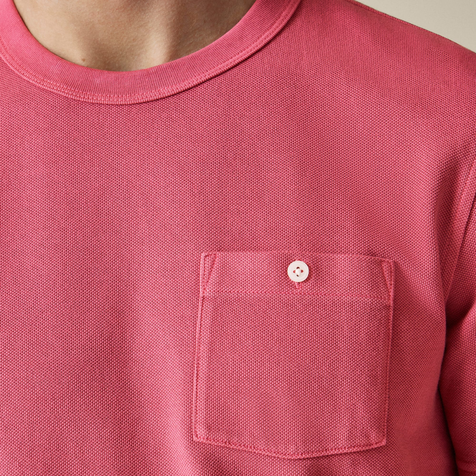 Washed piqué pocket T-shirt