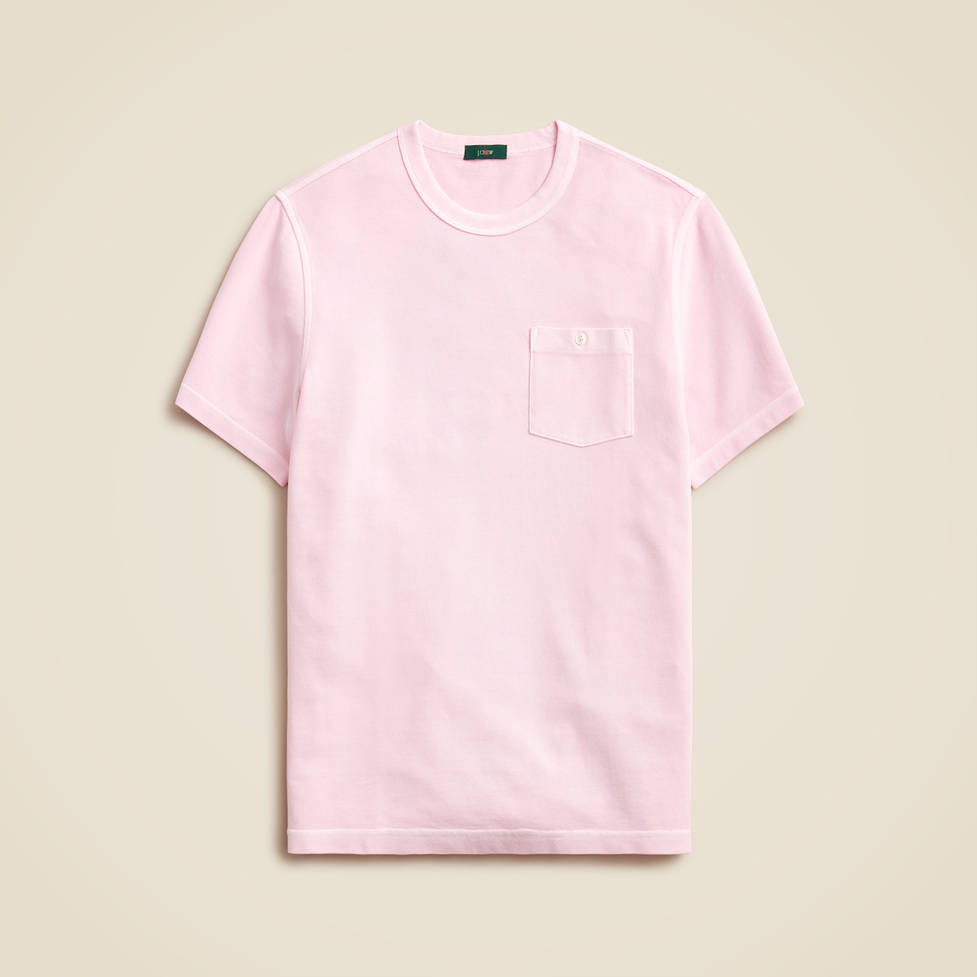 mens Washed piqu&eacute; pocket T-shirt