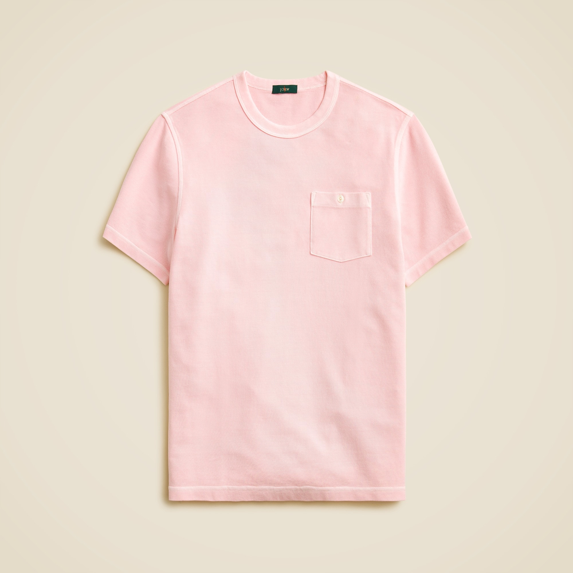 mens Washed piqu&eacute; pocket T-shirt