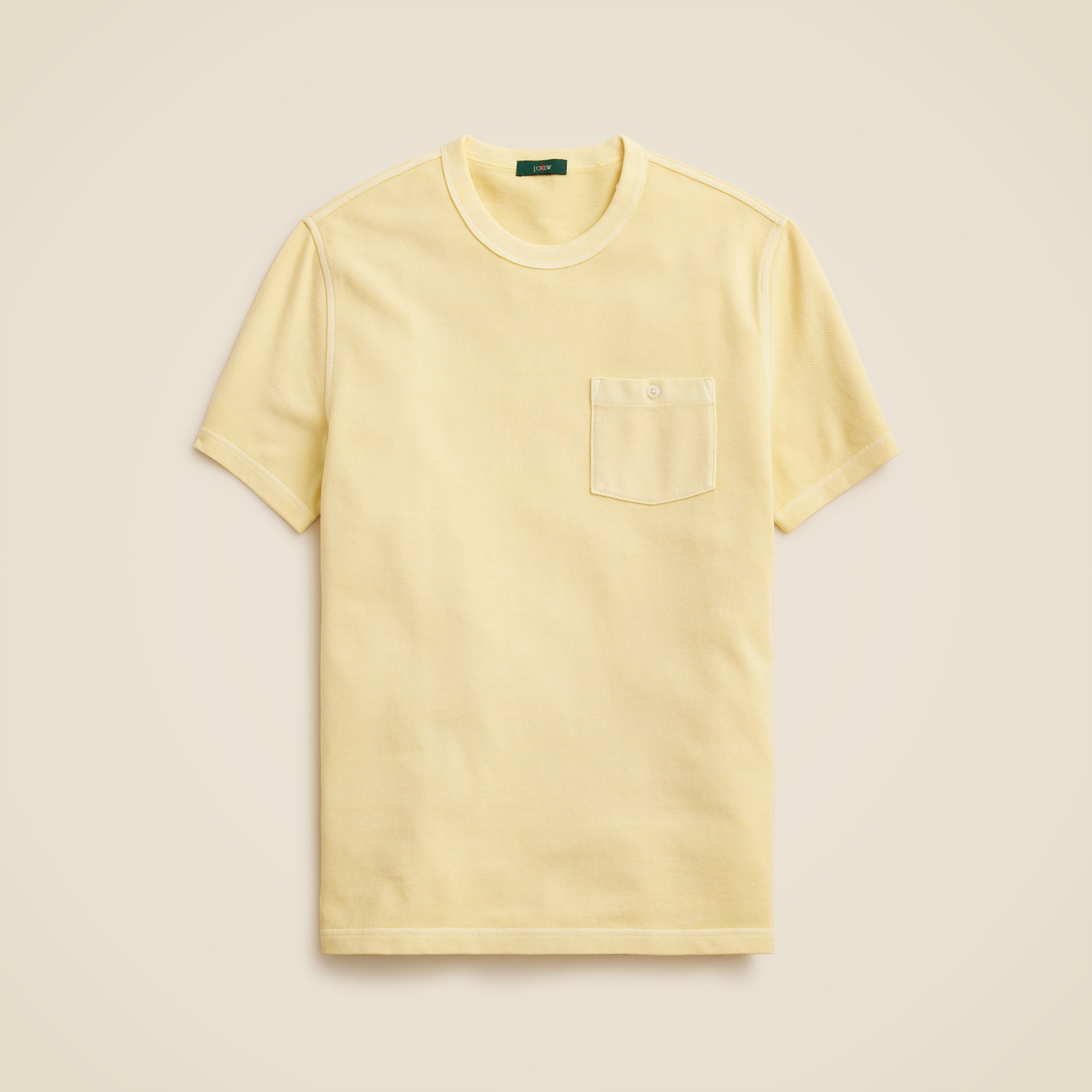 mens Washed piqu&eacute; pocket T-shirt