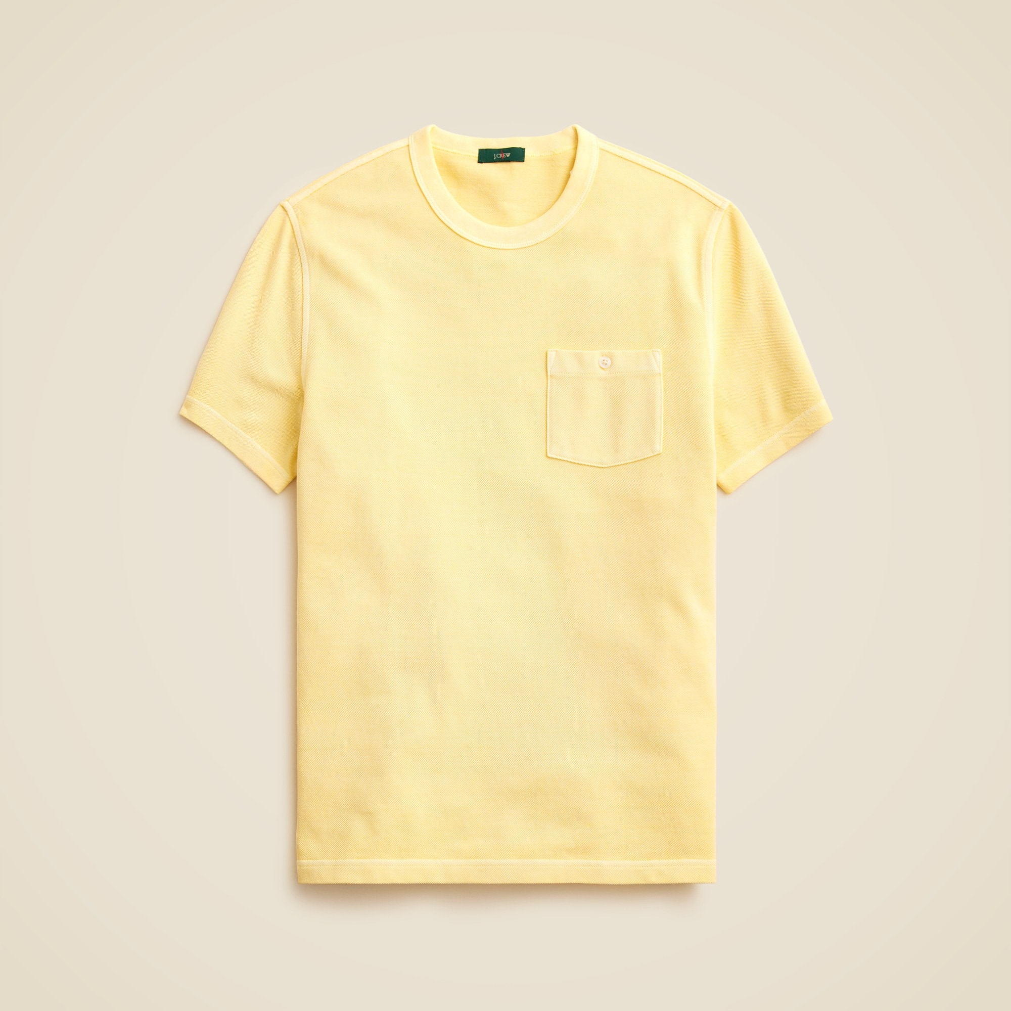 mens Washed piqu&eacute; pocket T-shirt