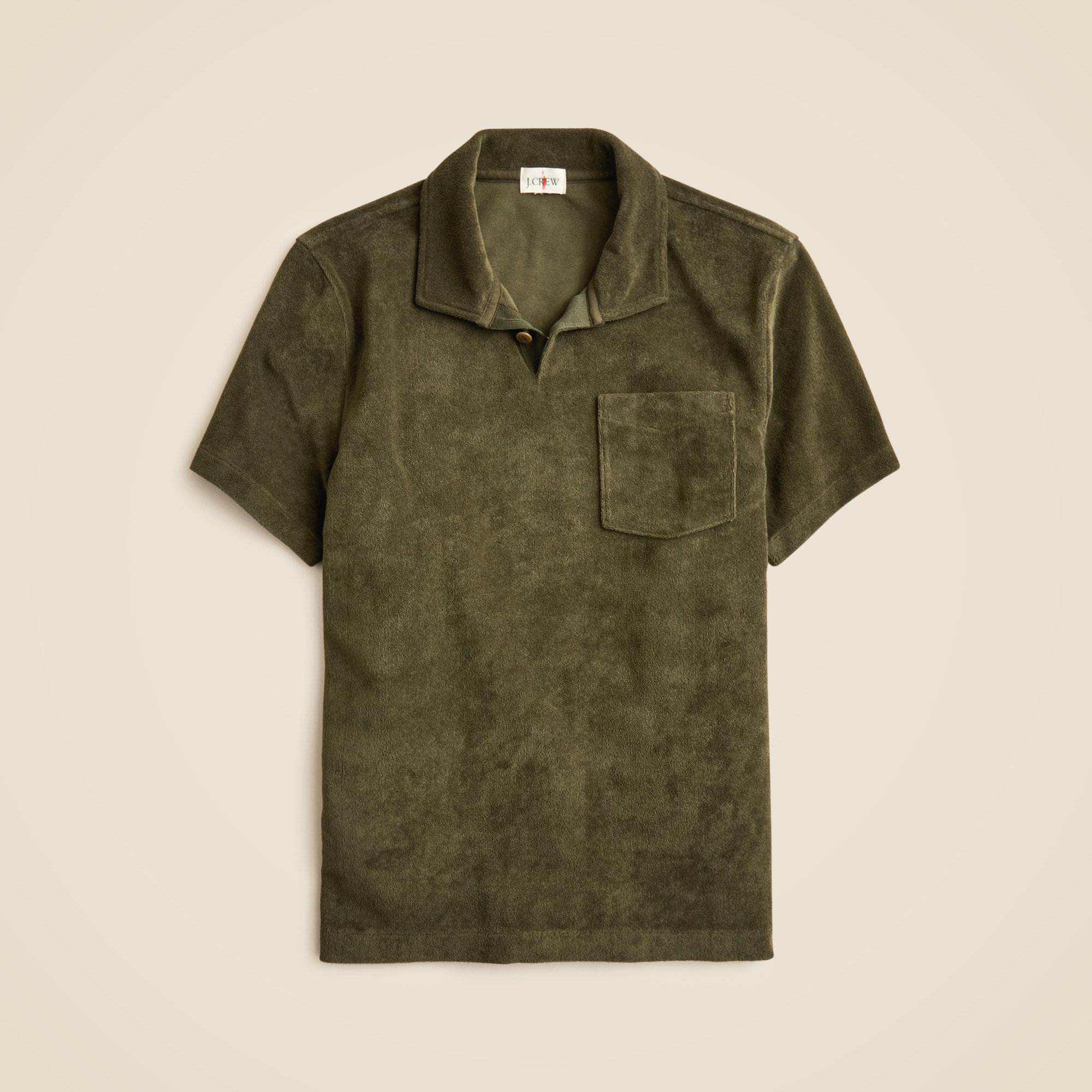 【Rest & Recreation】★TERRY POLO SHIRT★ Terry Cloth Johnny-collar Polo Shirt For Men | J.Crew
