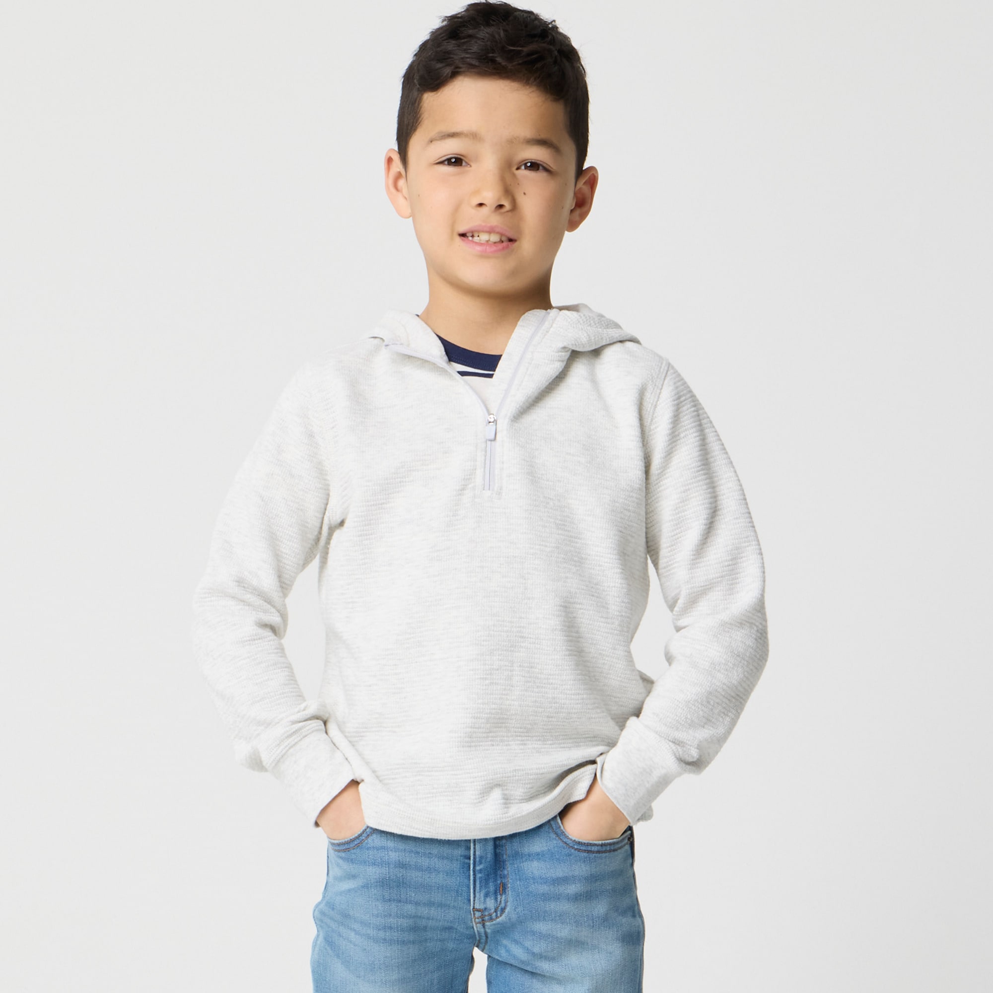boys Boys' waffle-knit half-zip hoodie