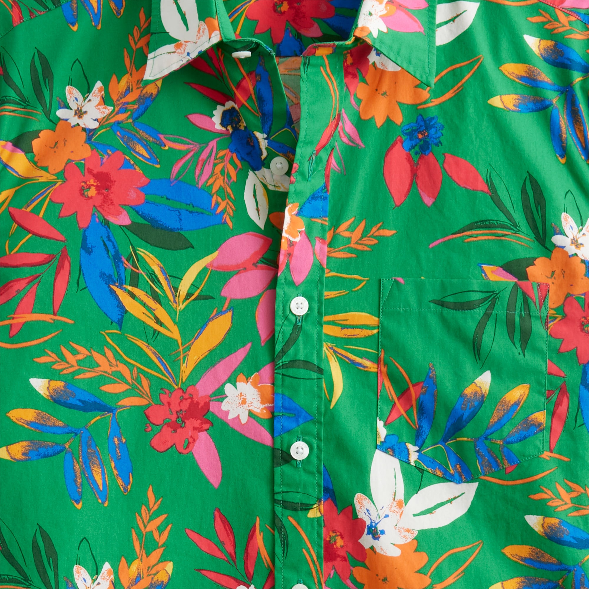 Short-sleeve printed flex casual shirt