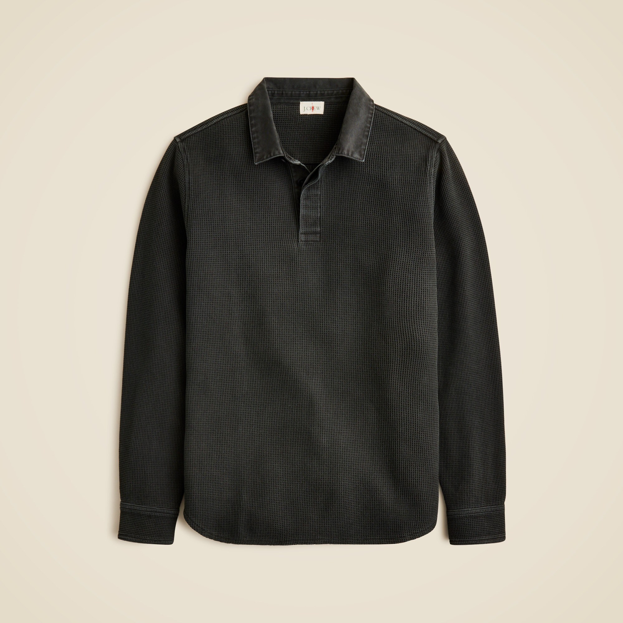 Waffle-knit rugby shirt