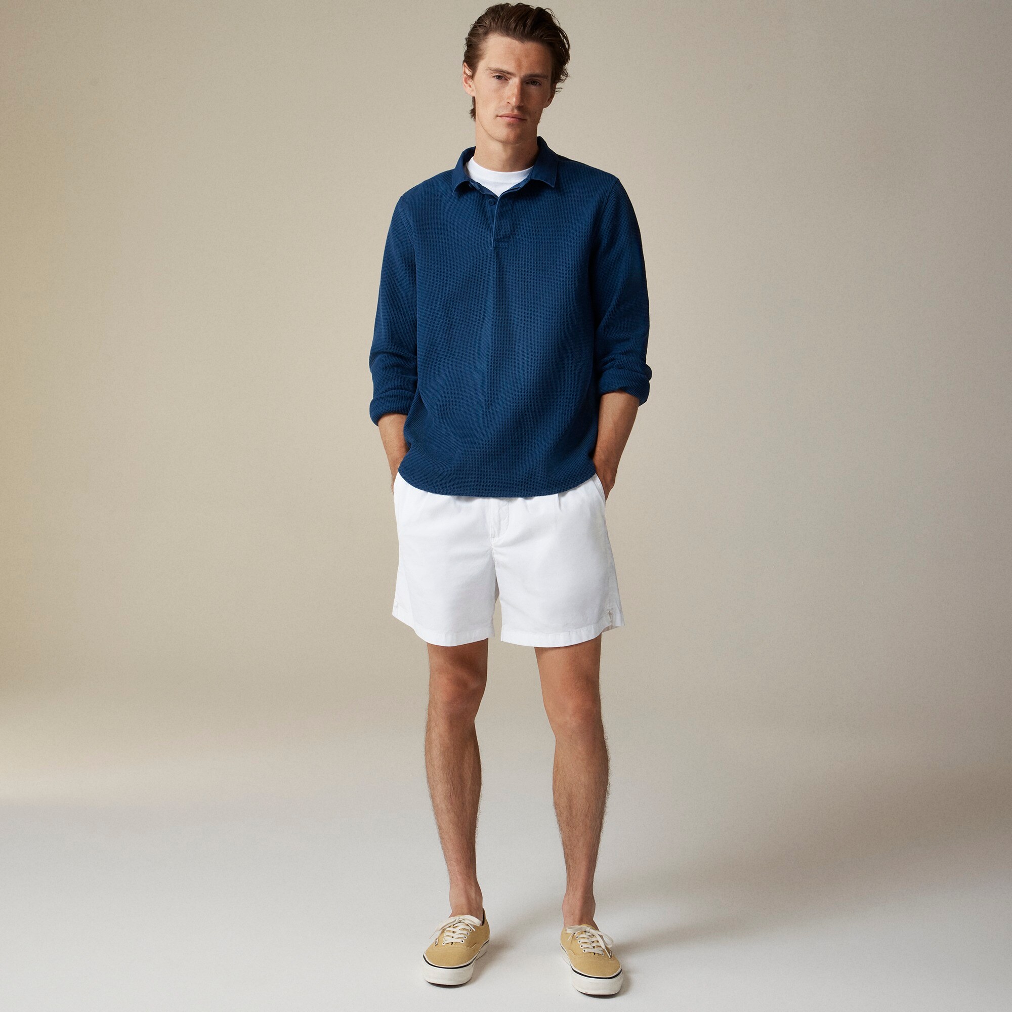 Waffle-knit rugby shirt