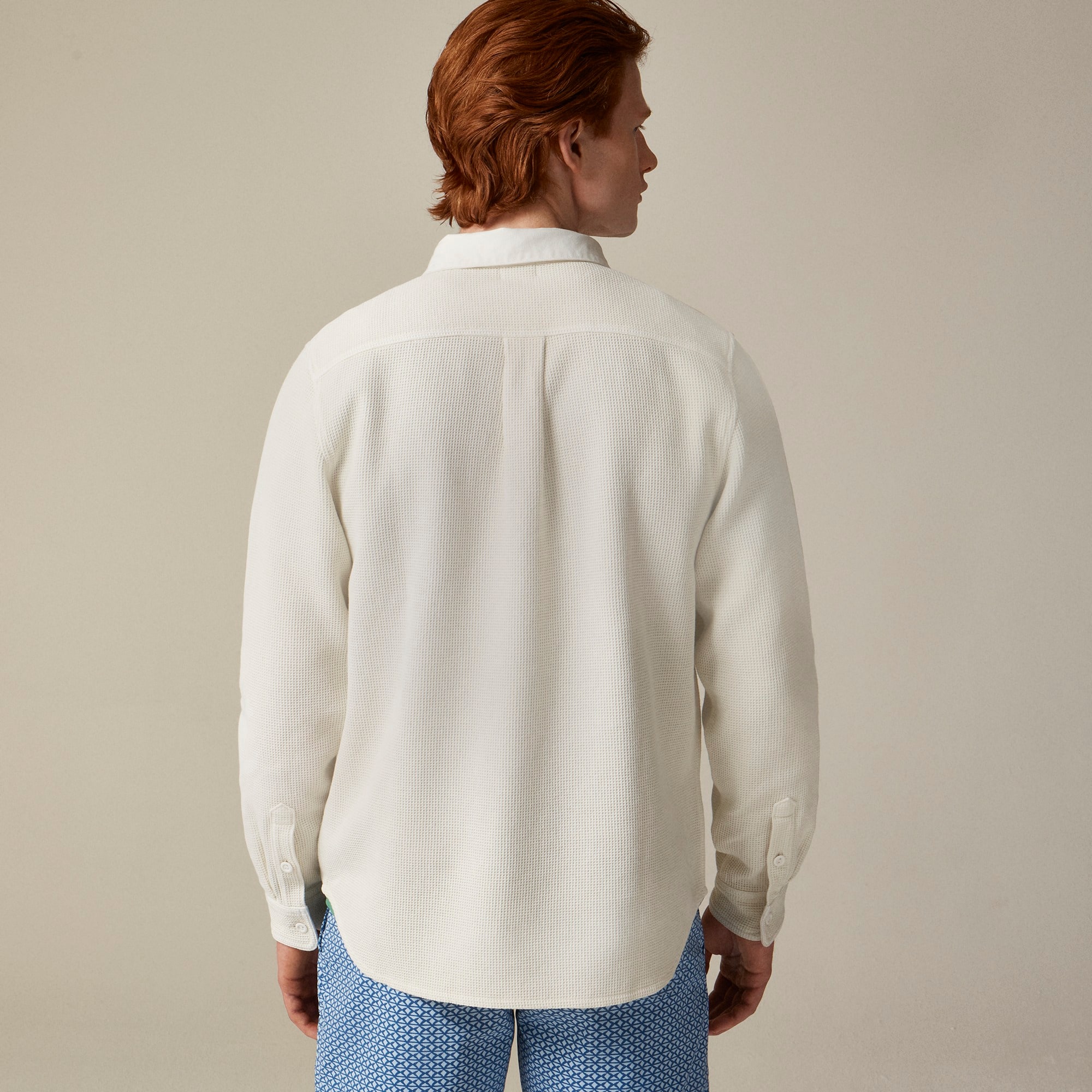 Waffle-knit rugby shirt
