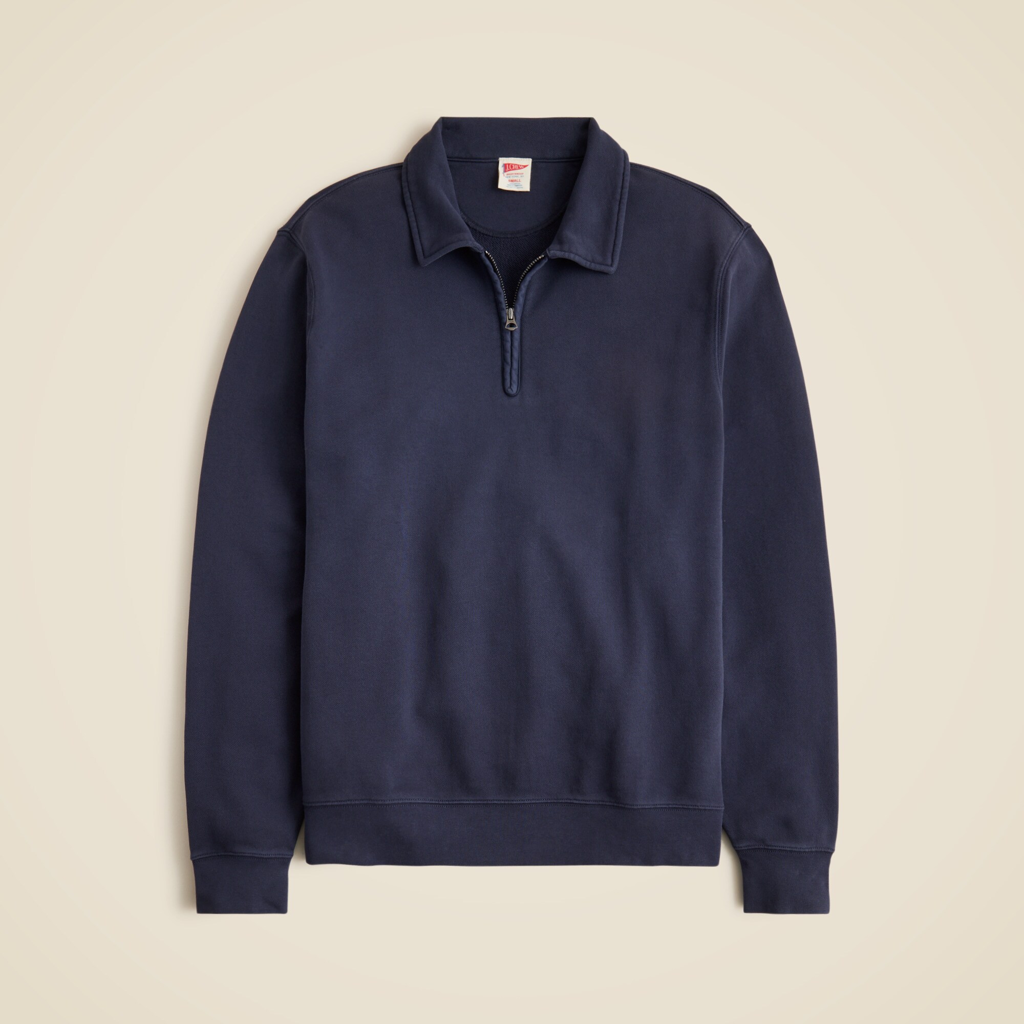 Lightweight french terry half-zip sweatshirt