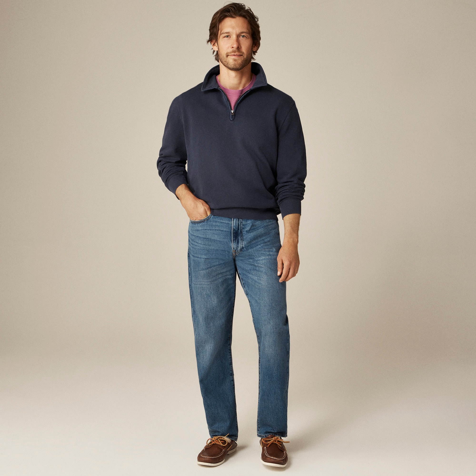 ◆JEEP◆ Cherokee racing piping setup half-neck sweatshirt J ○JEEP○CHEROKEE RACING PIPING HALF-NECK SWEATSHIRT 男女