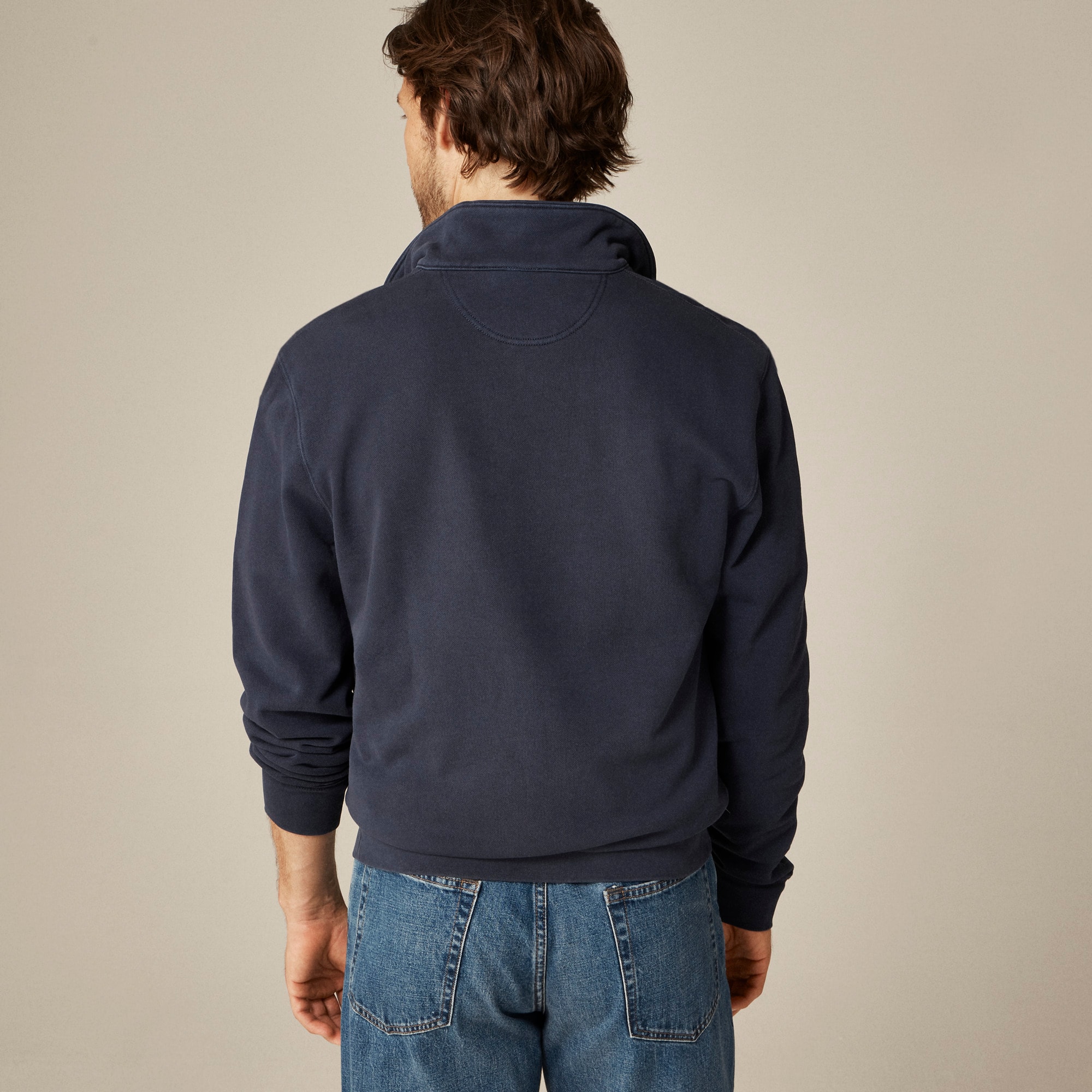 Lightweight french terry half-zip sweatshirt