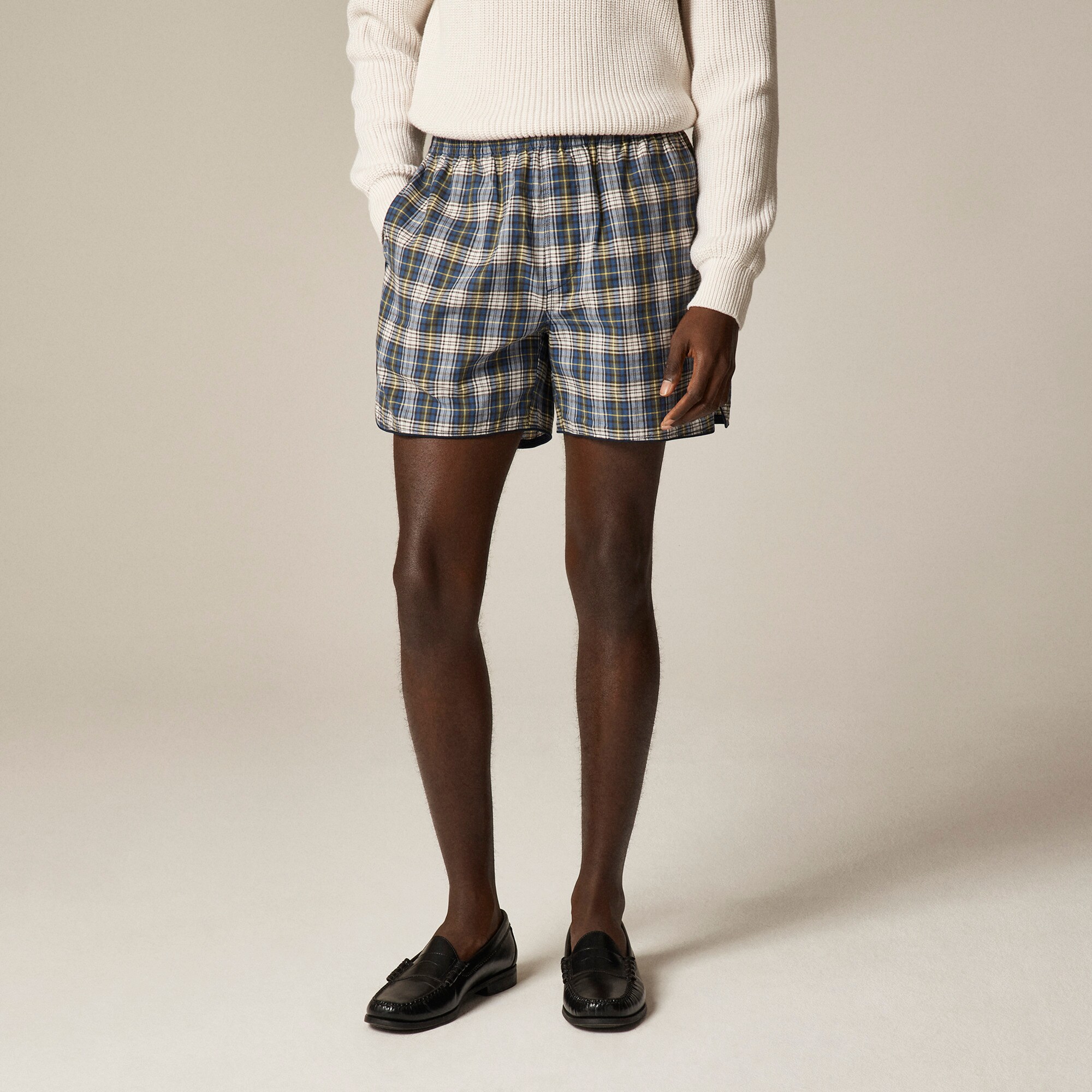  5" cotton short with piping