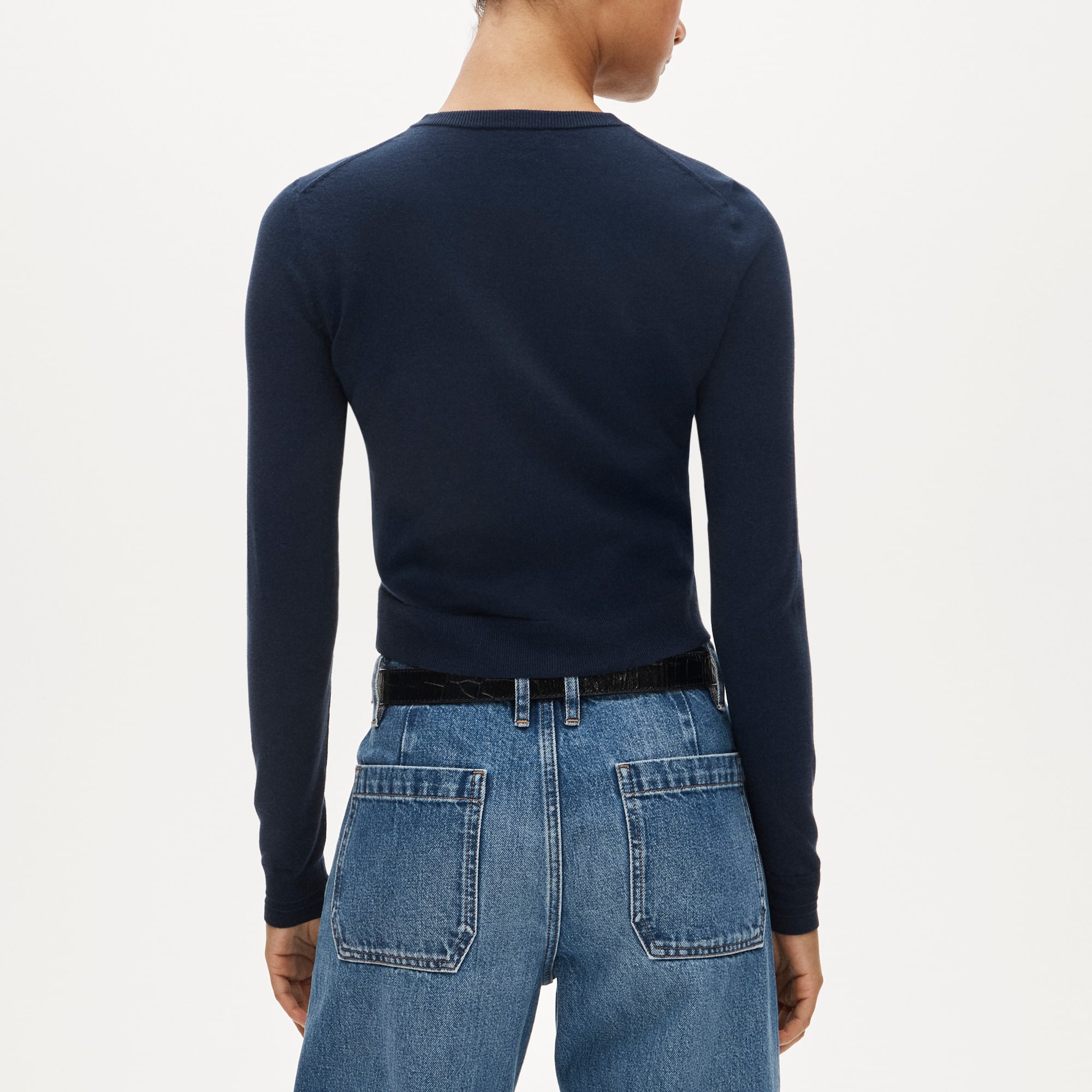 【ネイビー】モールジャカードクルーネックニット <LADIES LINE> (LADIES) ネイビー】モールジャカードクルーネックニット (LADIES) 【公式通販】