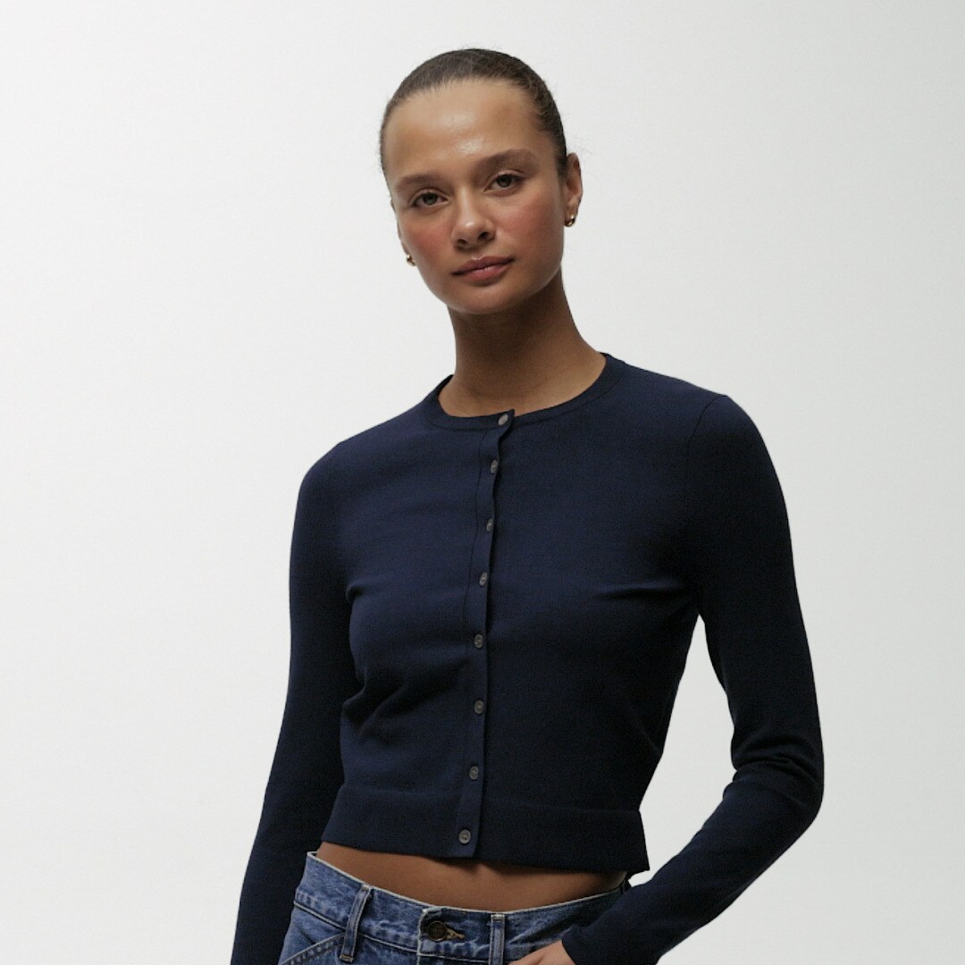 New Jackie cardigan in premium ultra-fine cotton blend