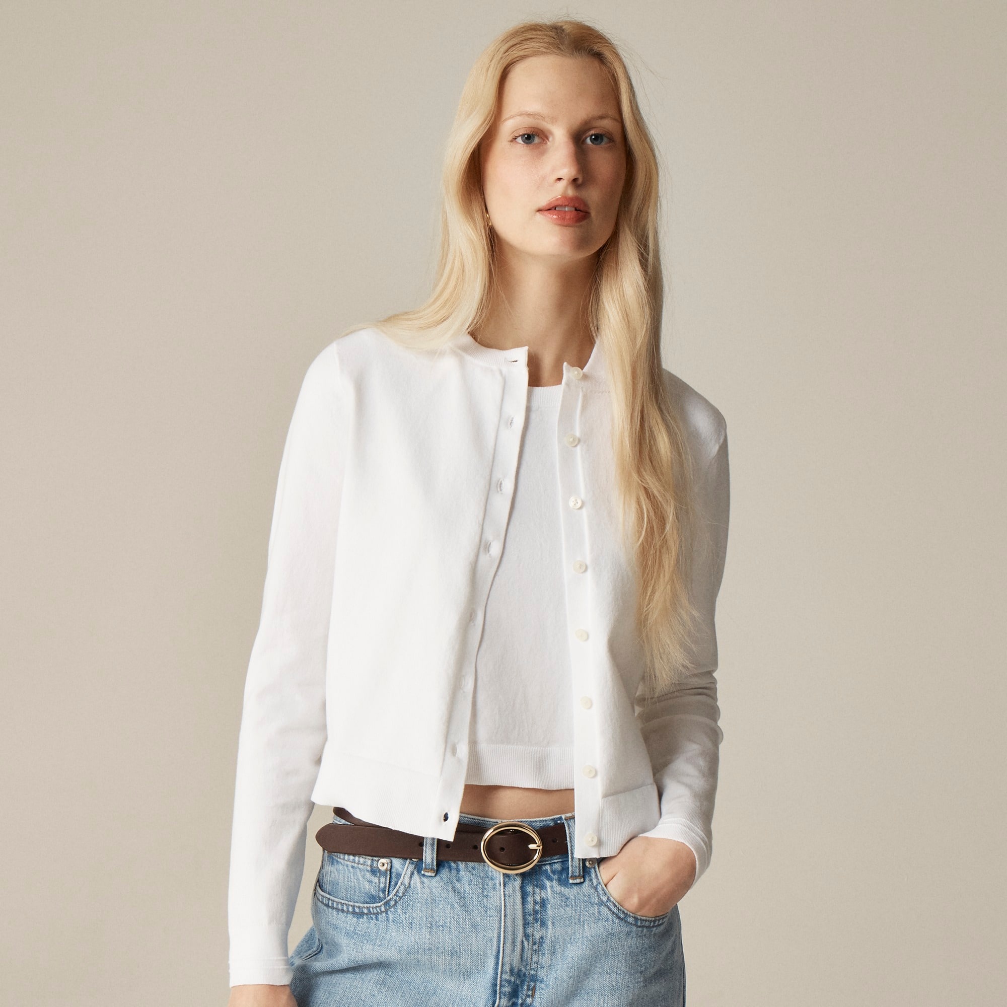 womens New Jackie cardigan in premium ultra-fine cotton