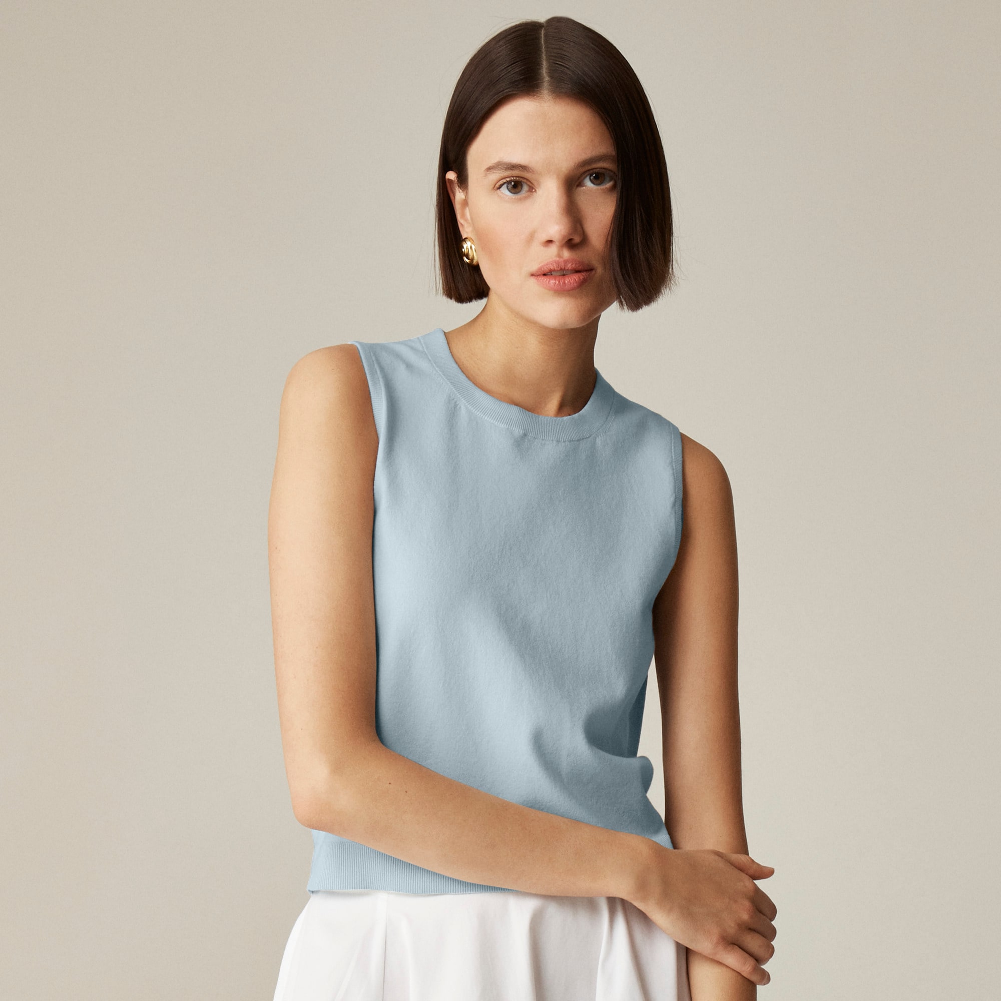 Sweater shell in premium ultra-fine cotton