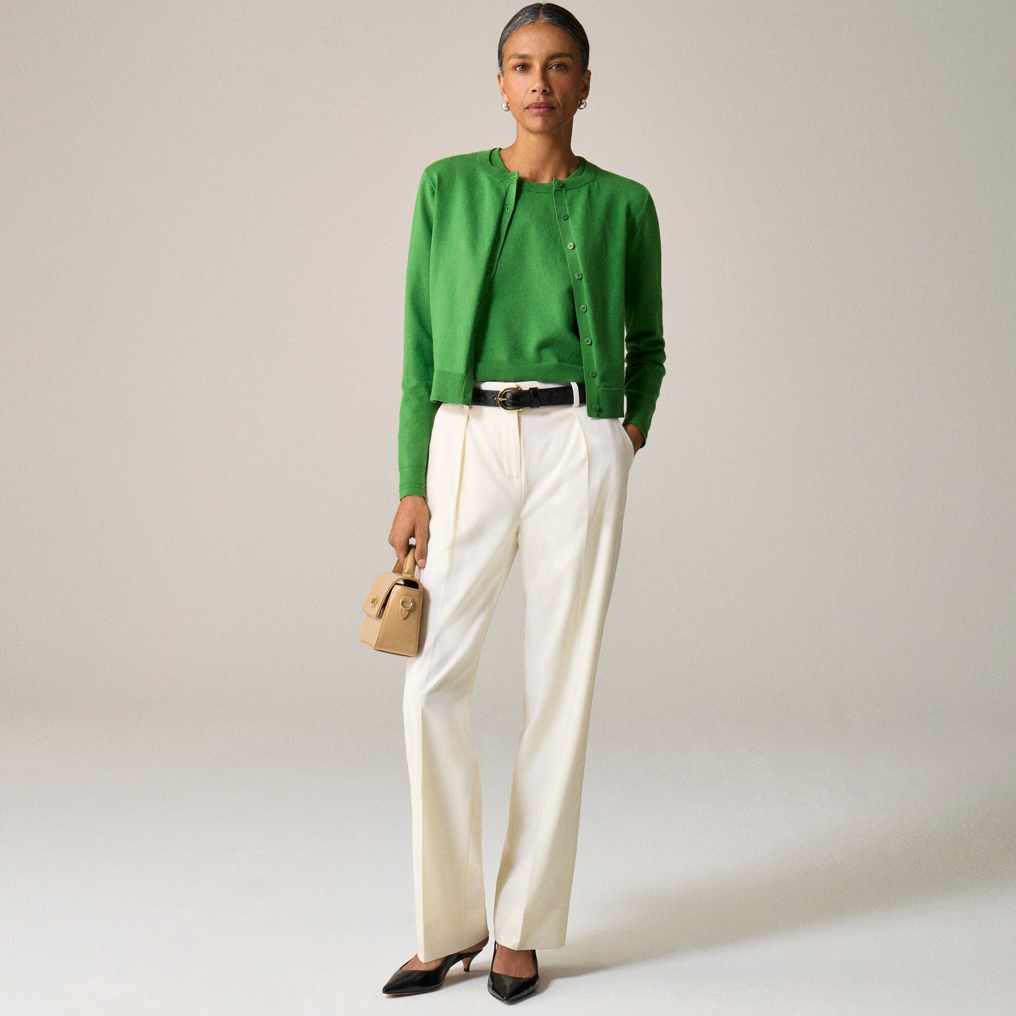 Sweater shell in premium ultra-fine cotton blend