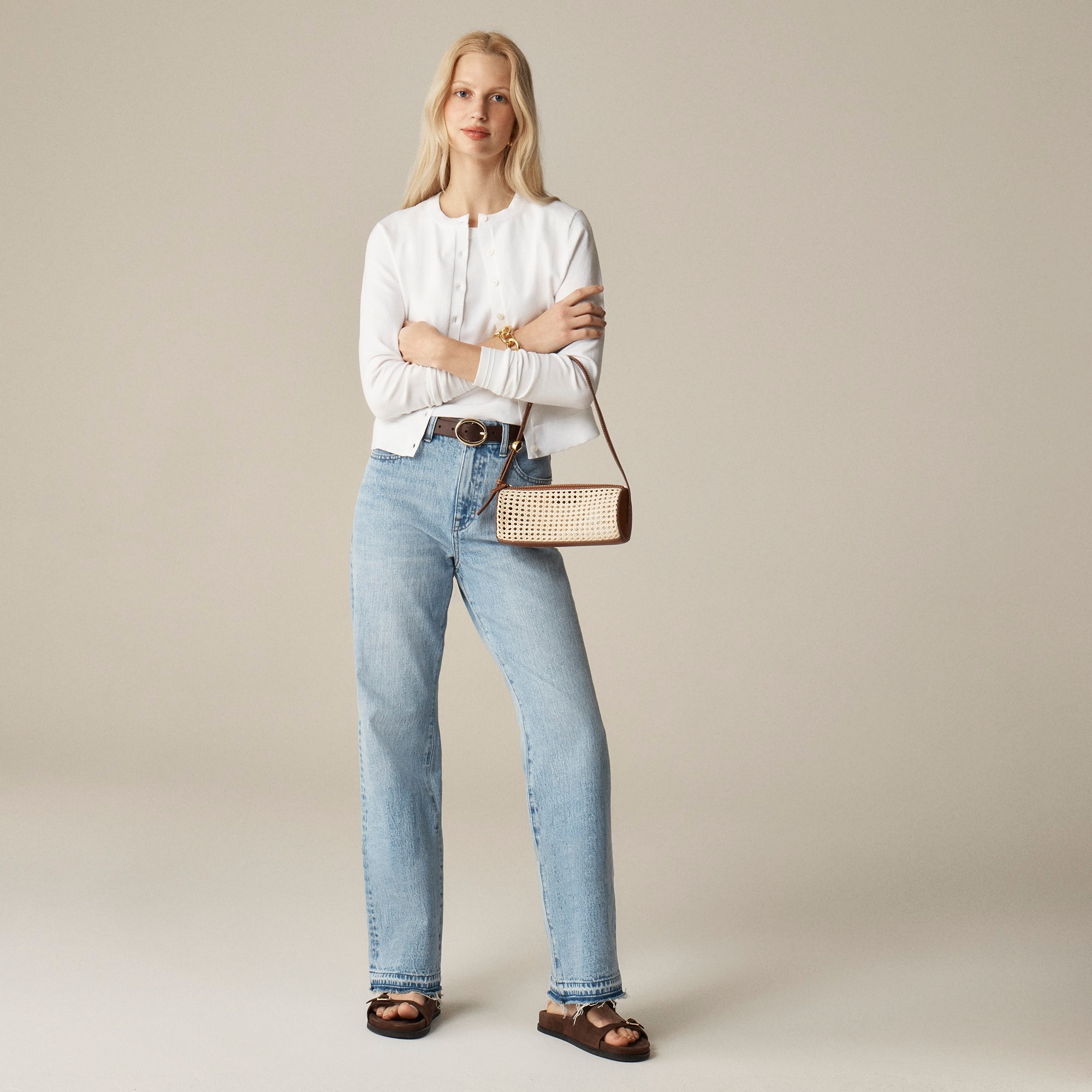 Sweater shell in premium ultra-fine cotton blend