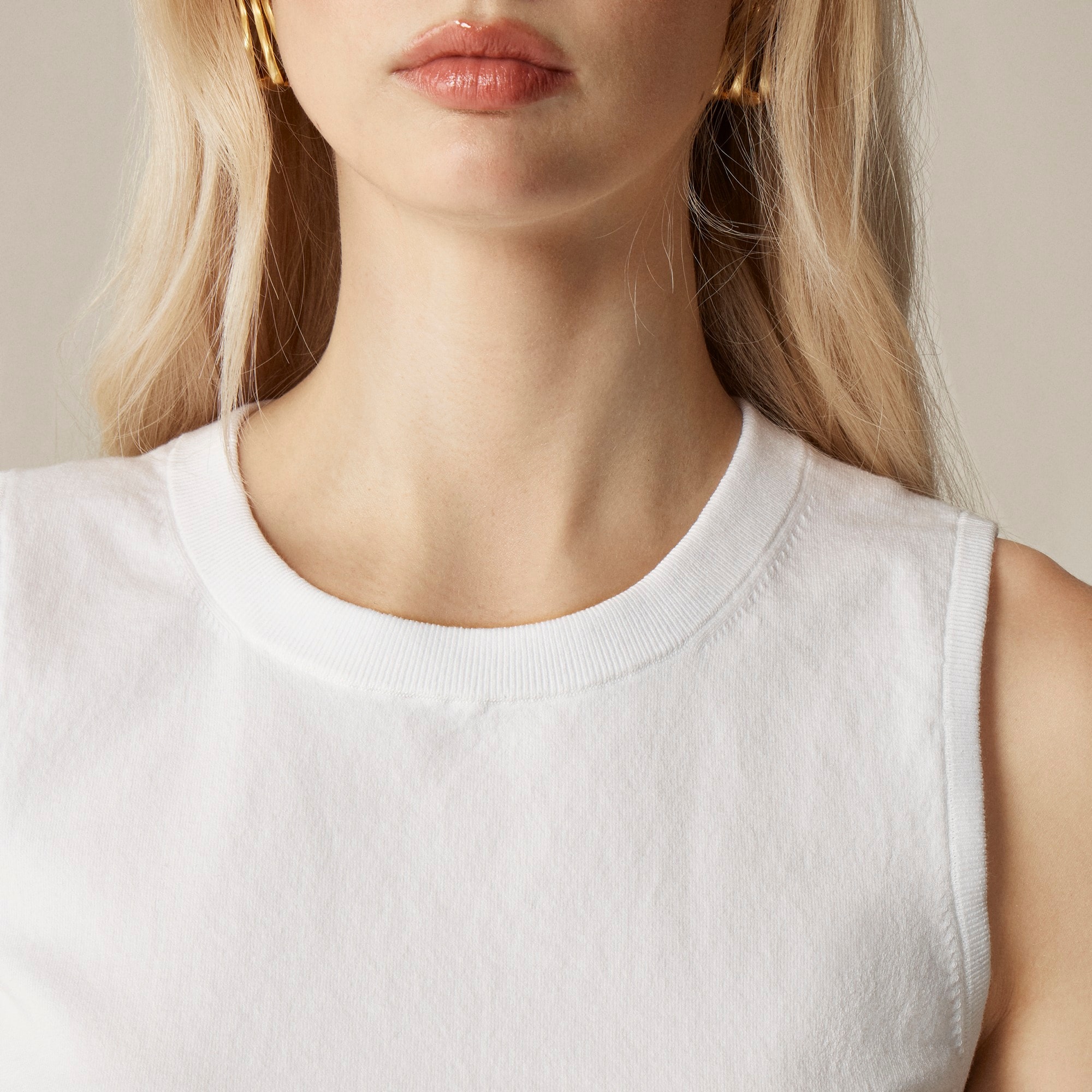 Sweater shell in premium ultra-fine cotton blend