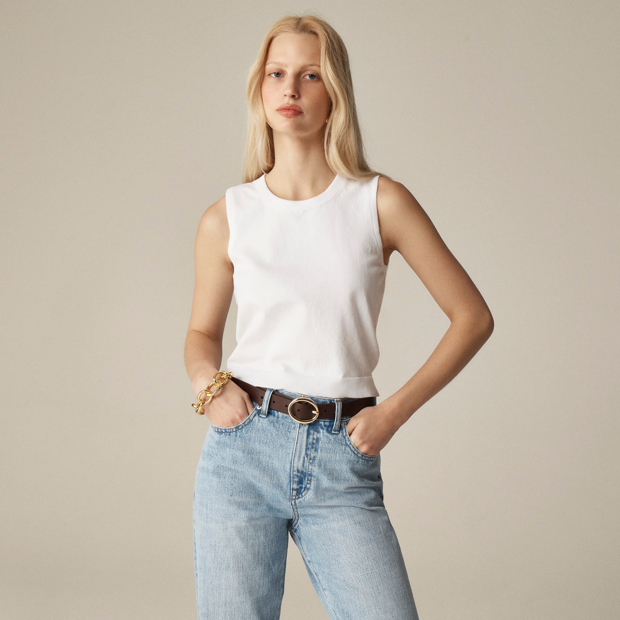 Sweater shell in premium ultra-fine cotton blend