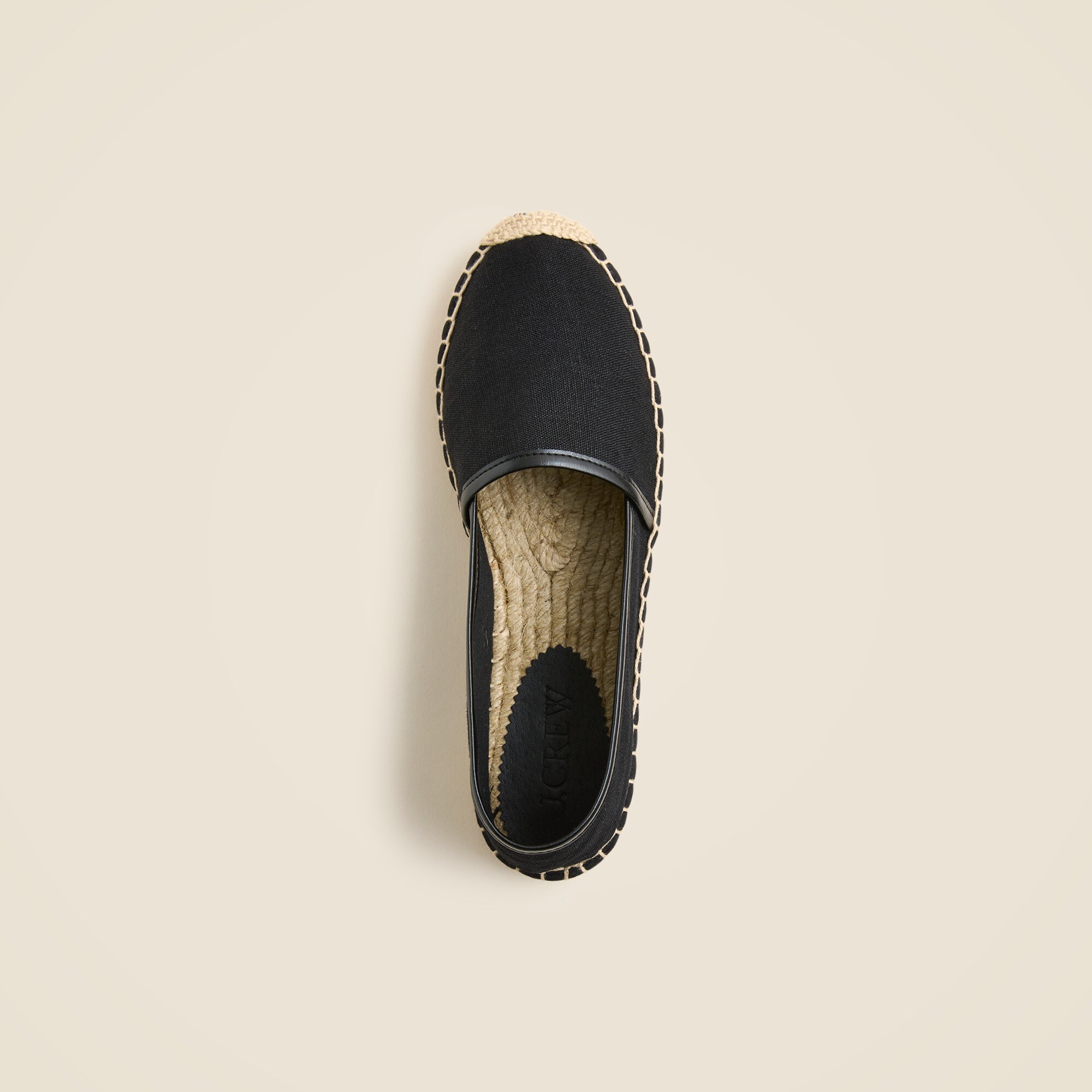 Made-in-Spain espadrille flats in linen blend