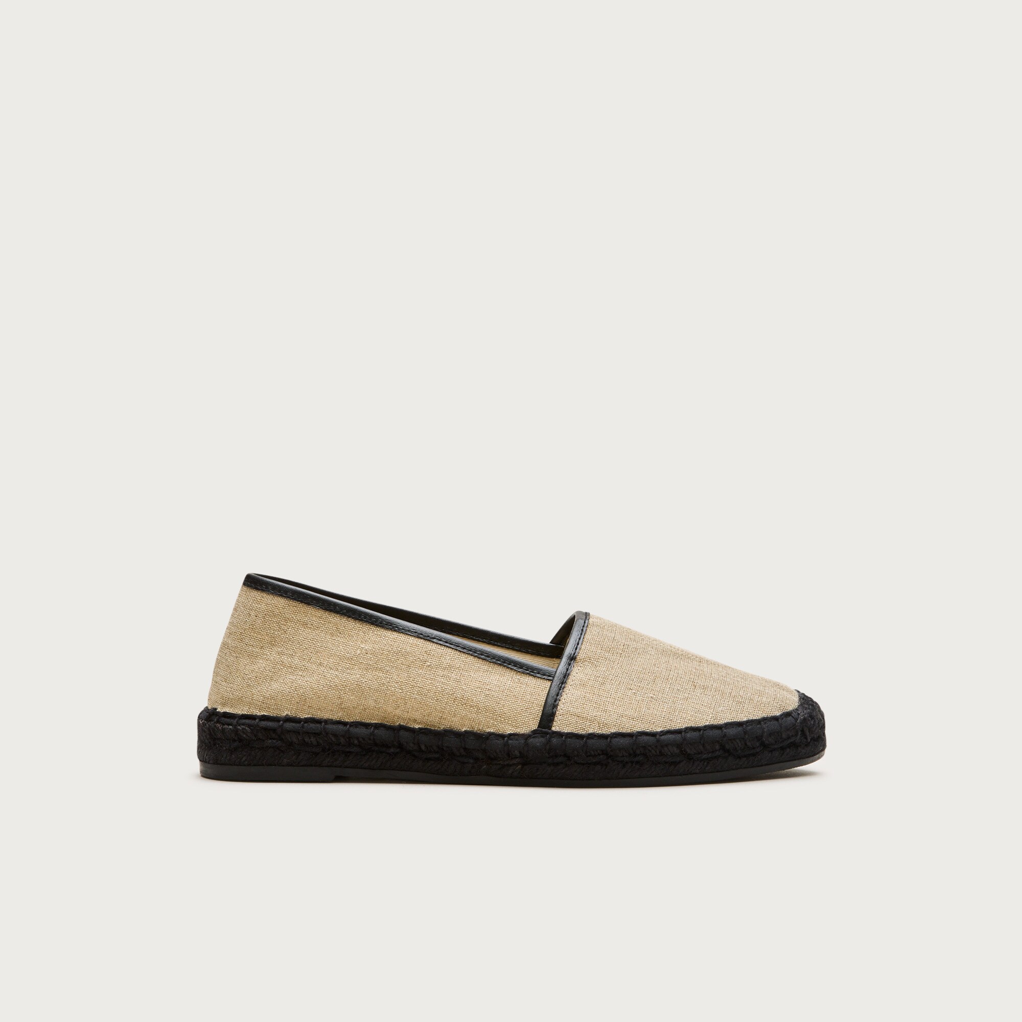 Made-in-Spain espadrille flats in linen blend