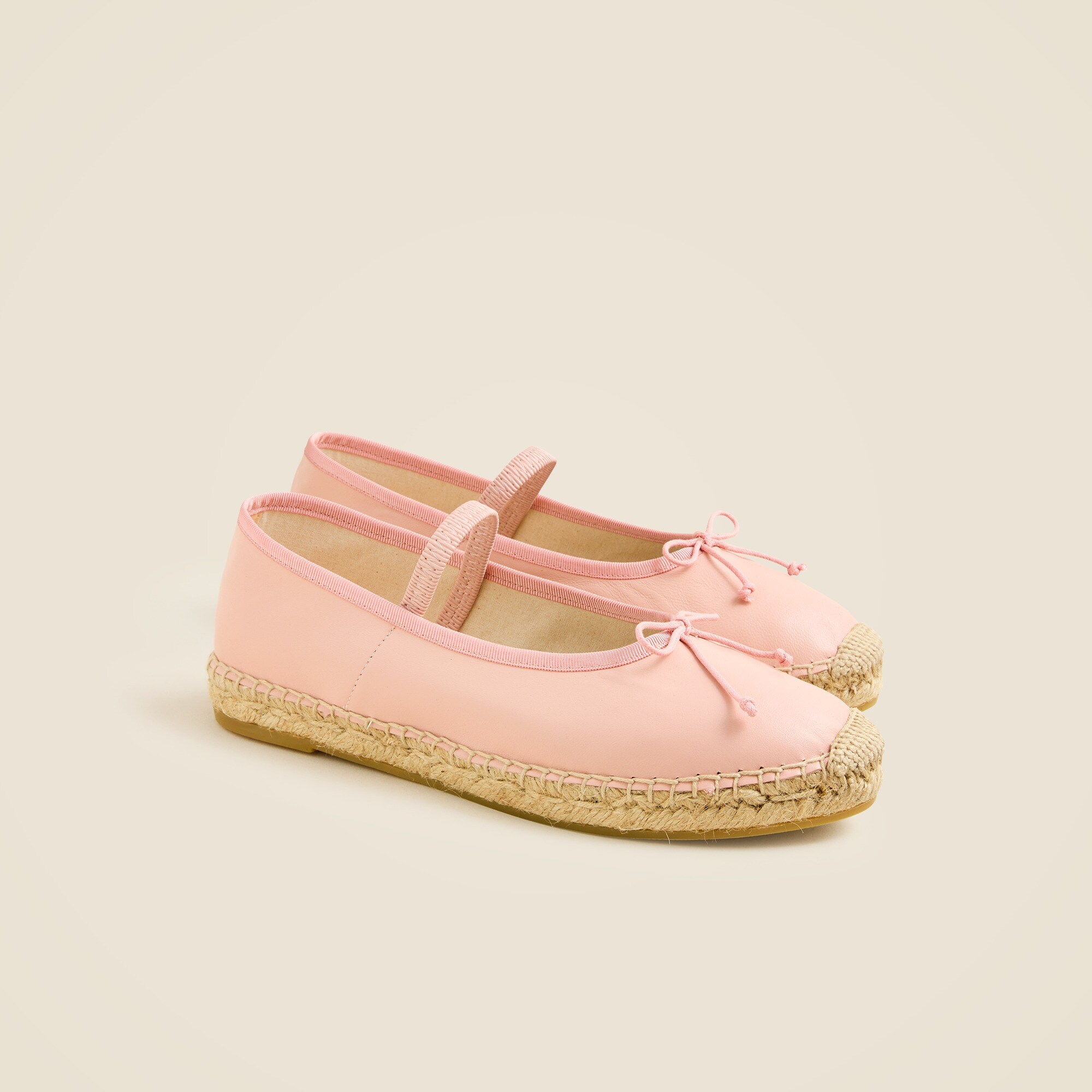 Made-in-Spain Mary Jane Espadrille Flats In Leather For  display picture 1