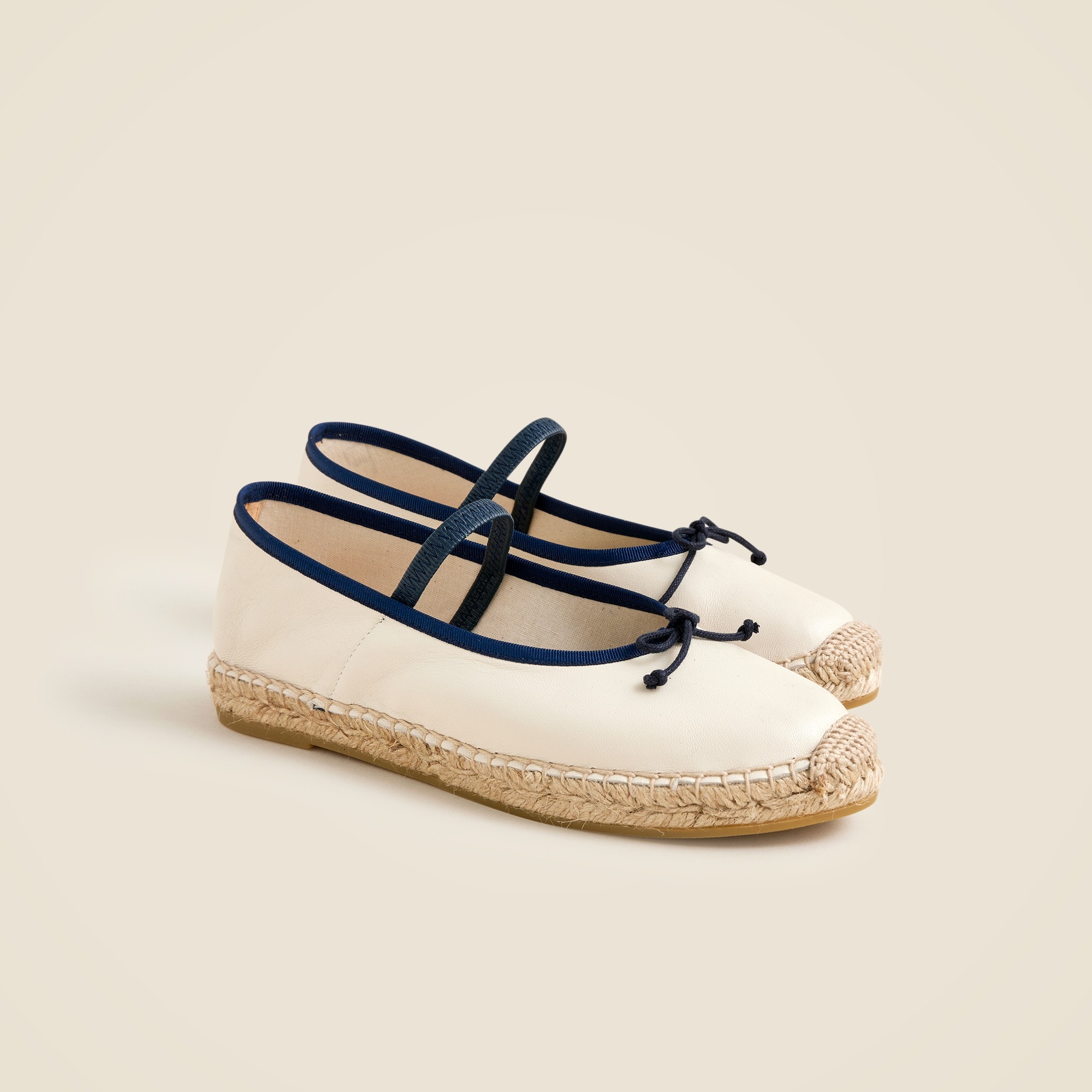 womens Made-in-Spain Mary Jane espadrille flats in leather
