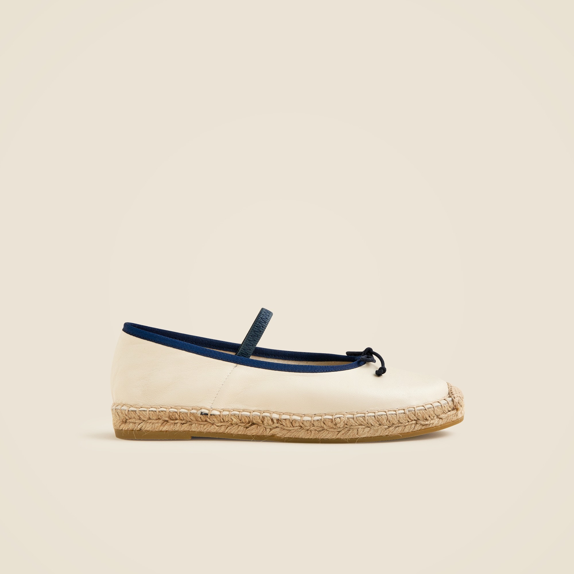 Made-in-Spain Mary Jane espadrille flats in leather