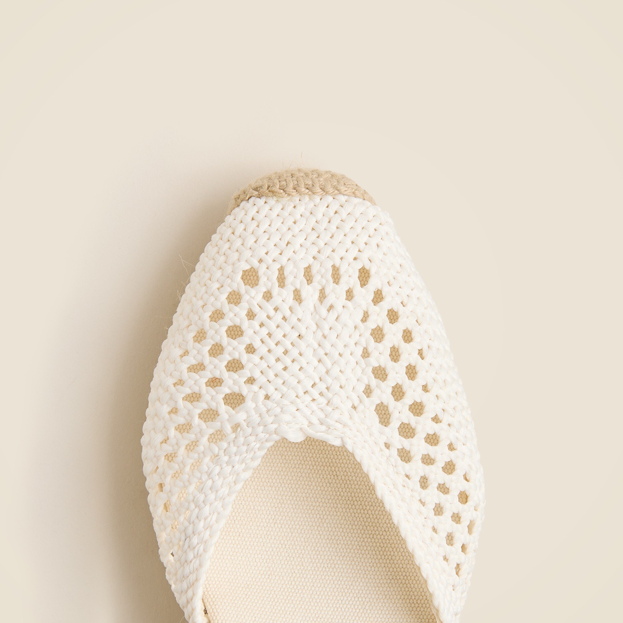 Made-in-Spain crochet lace-up espadrille wedges