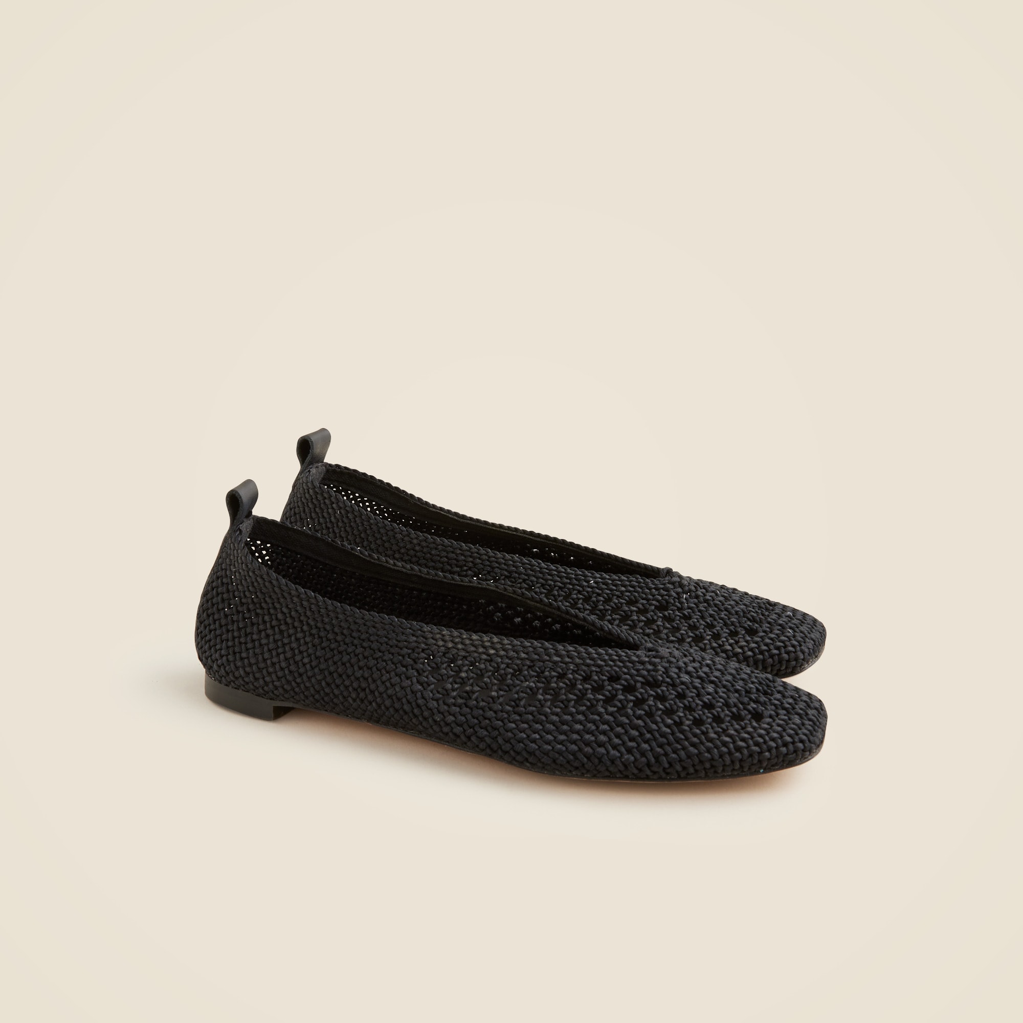 womens Square-toe crochet ballet flats