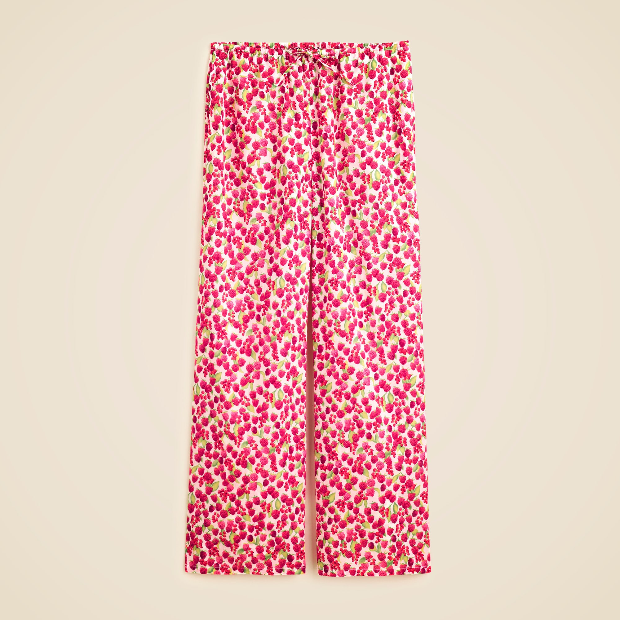 Cotton voile beach pant in raspberry print