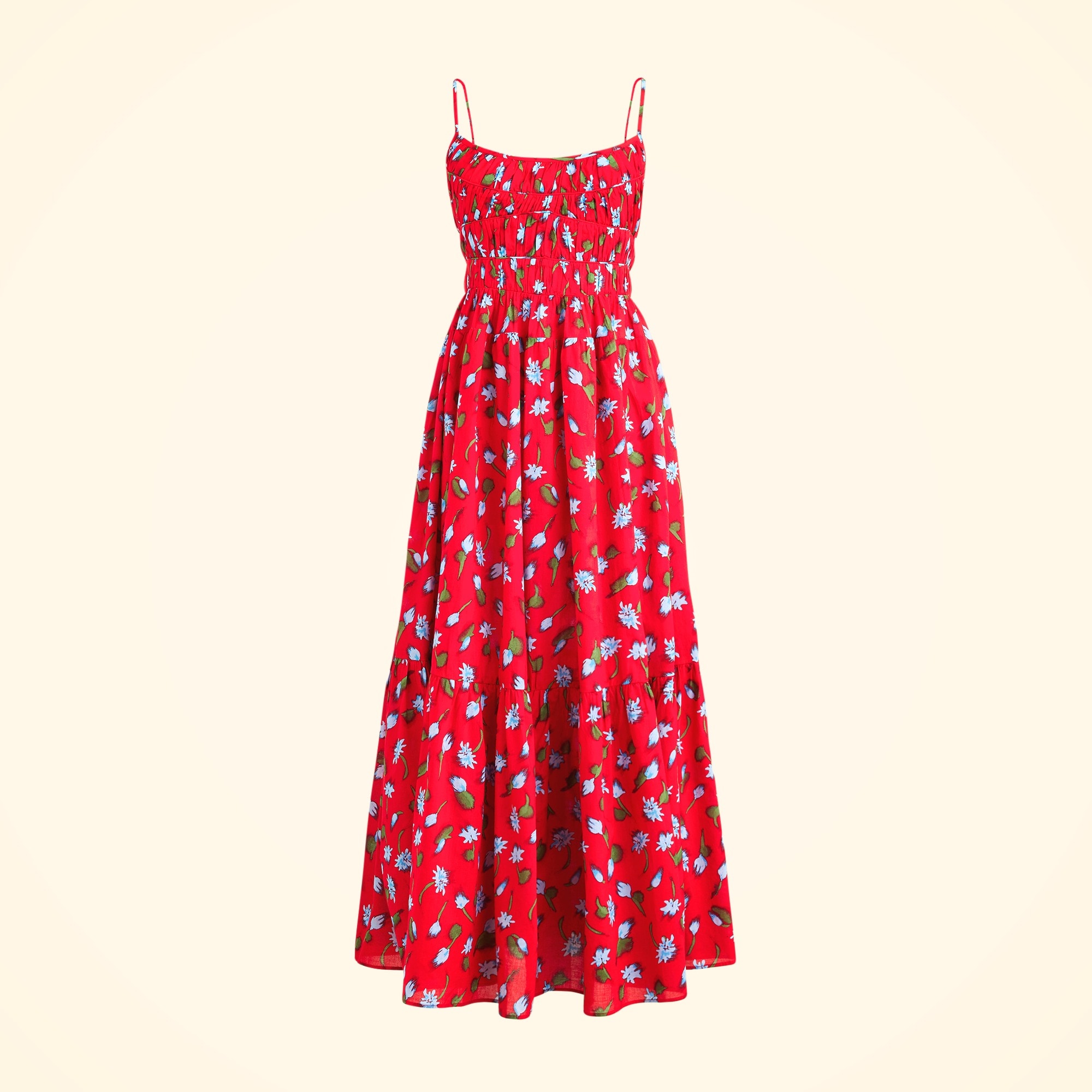  Tiered dress in brushed daisy print