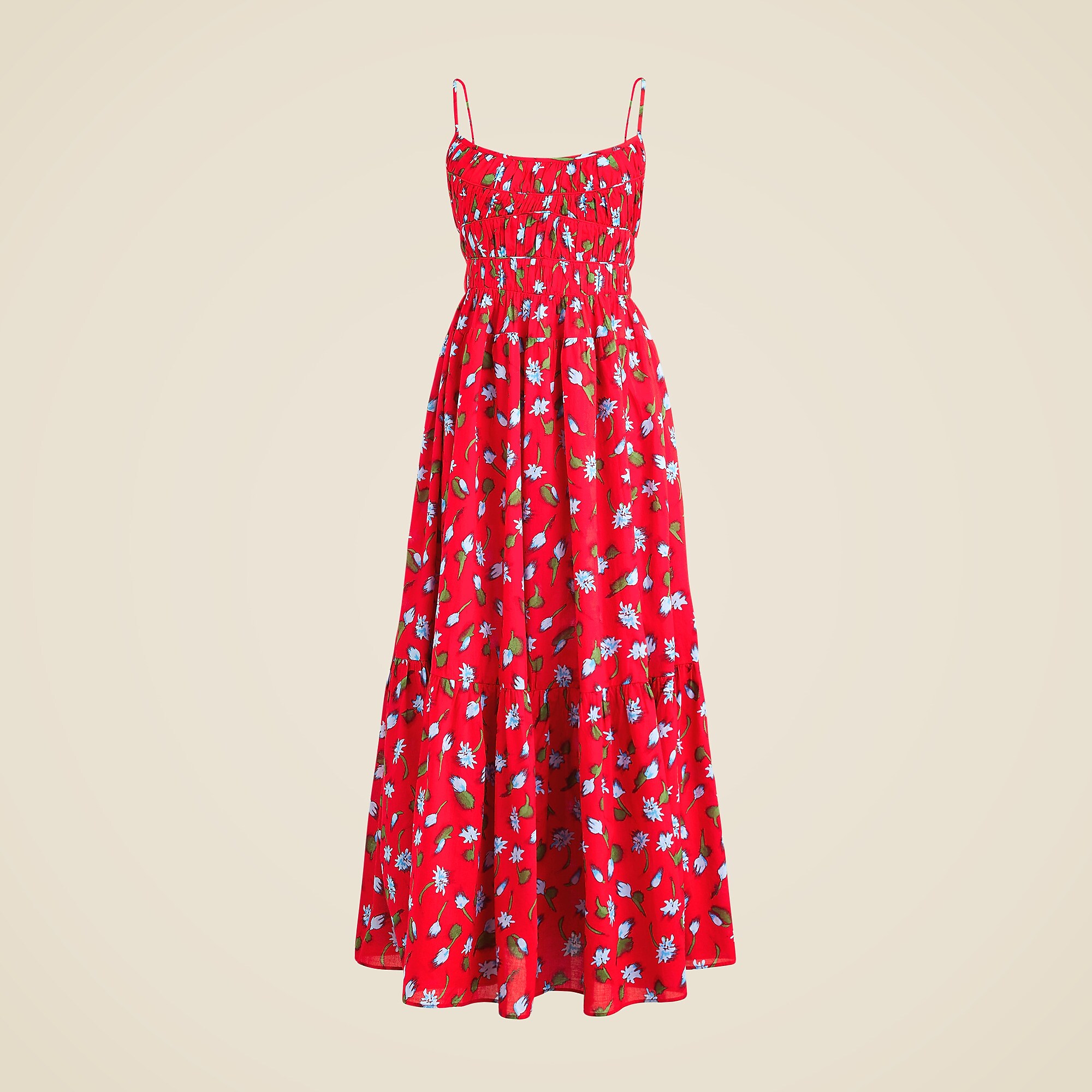 Tiered dress in brushed daisy print