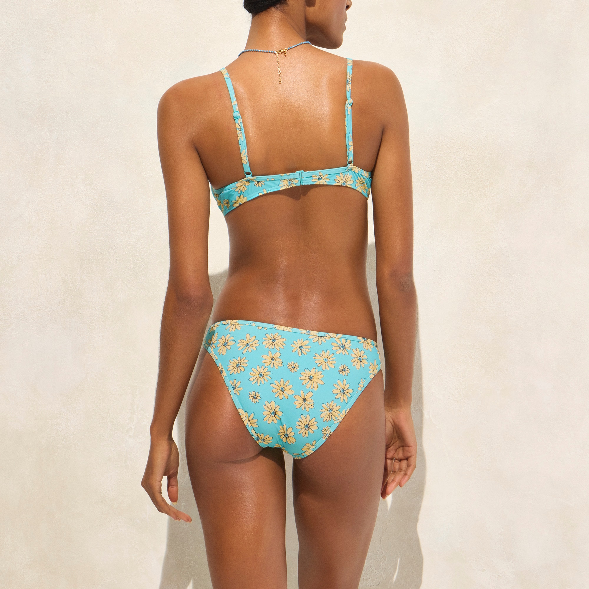 1993 underwire bikini top in retro daisy print