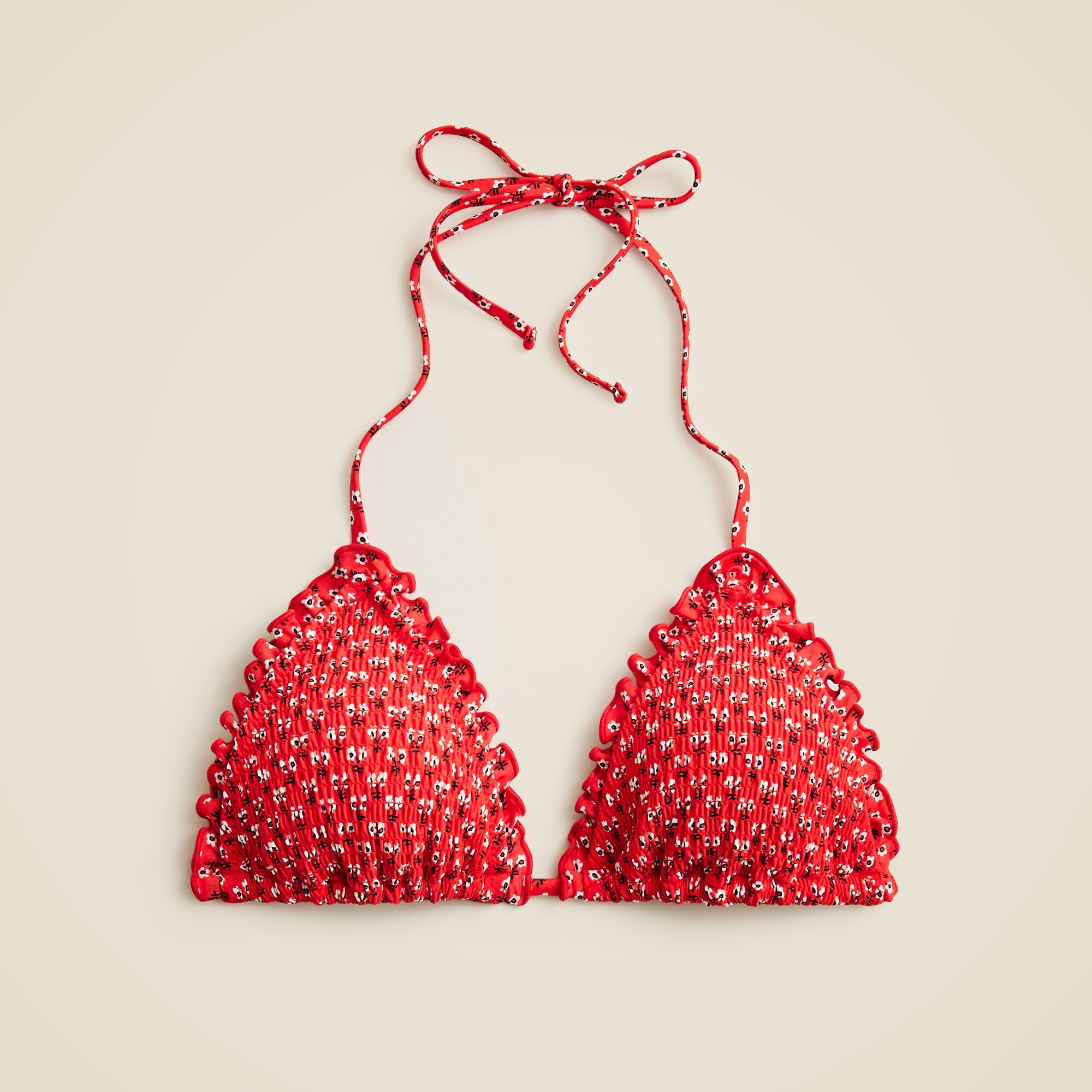 Smocked String Bikini Bottom In Ditsy Floral Print For Women | J.Crew