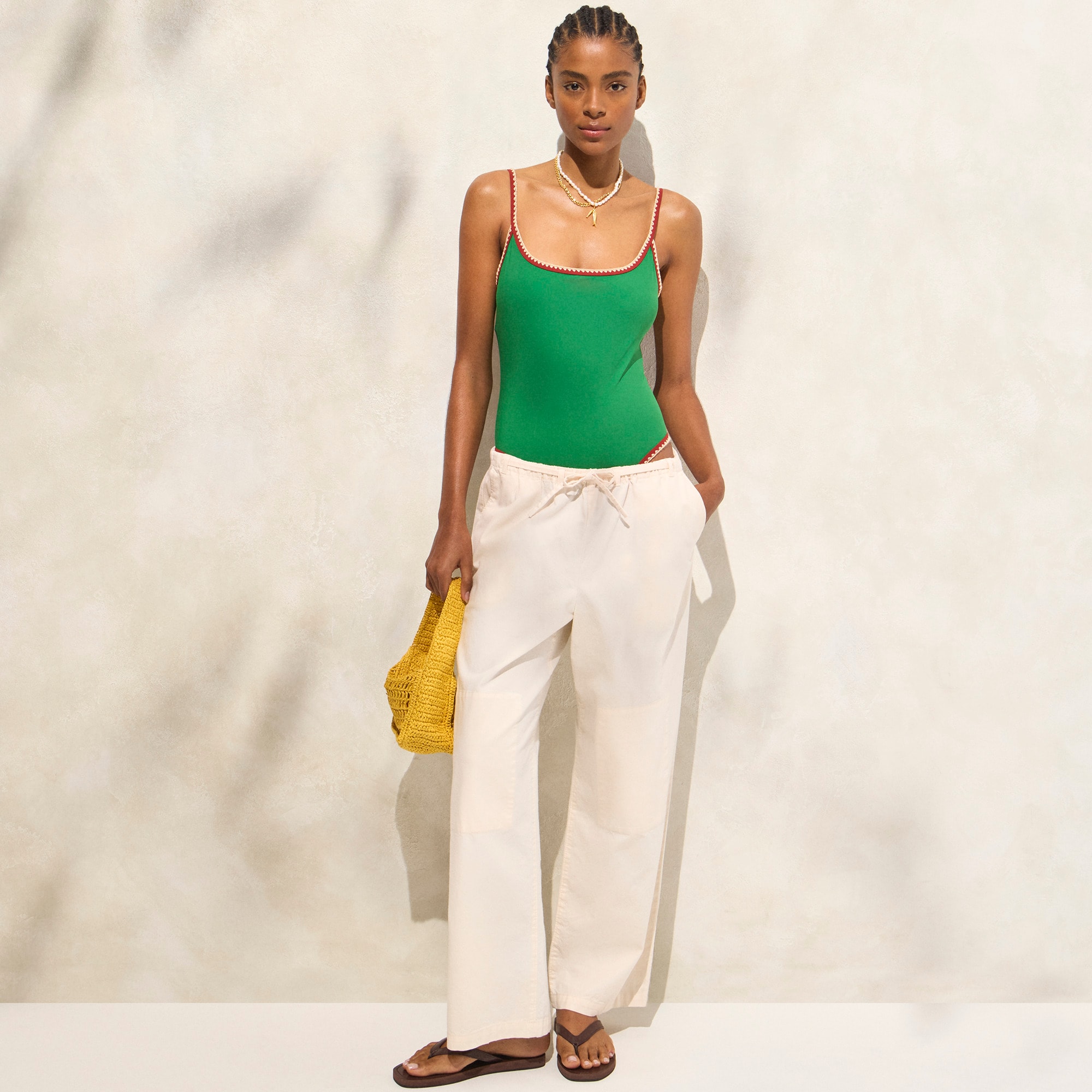 Crochet-trim Scoopback One-piece Swimsuit For Women | J.Crew