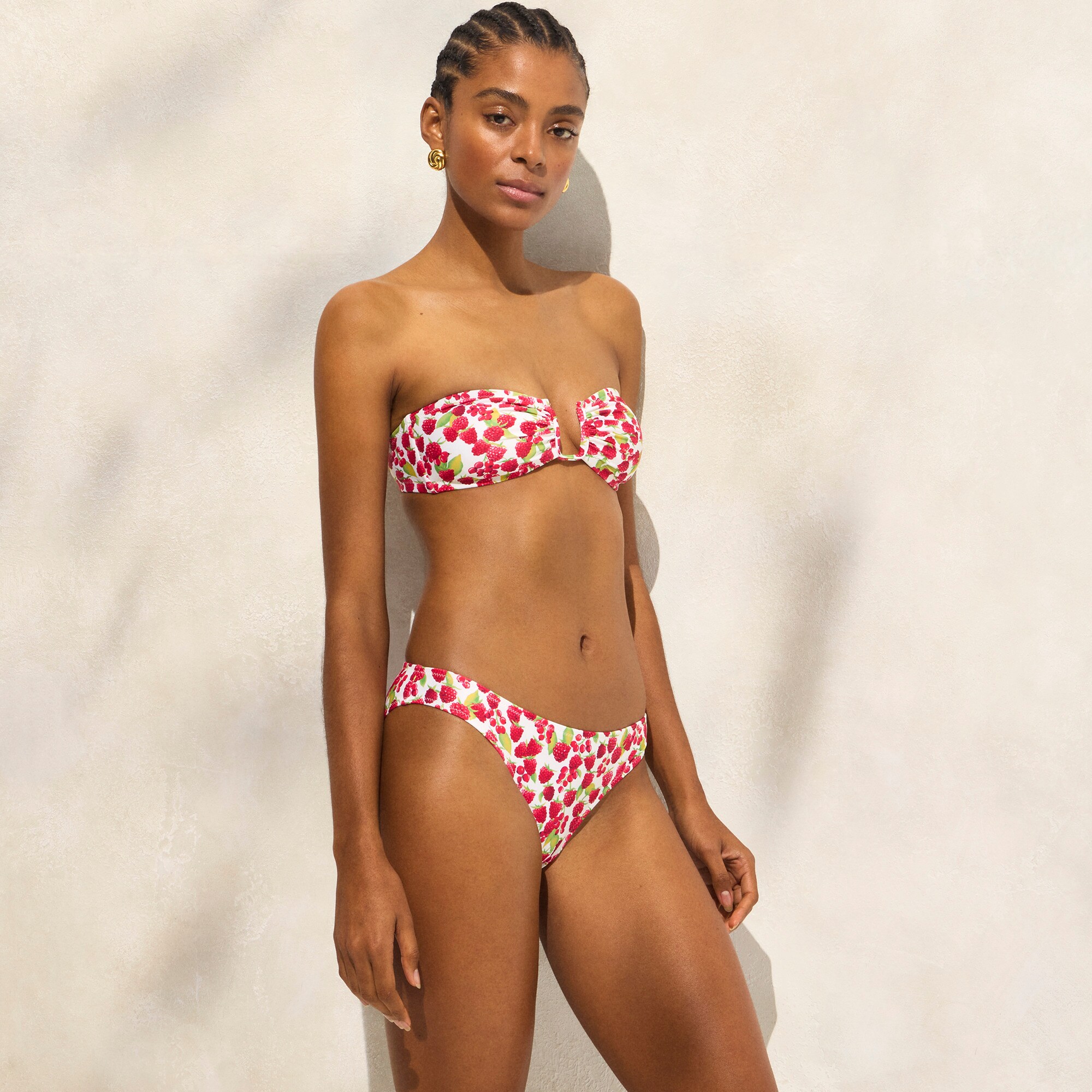 パンツ raspberrypie jacquard band skirt pants Ronnie Bikini Bottom In Raspberry Print For Women | J.Crew