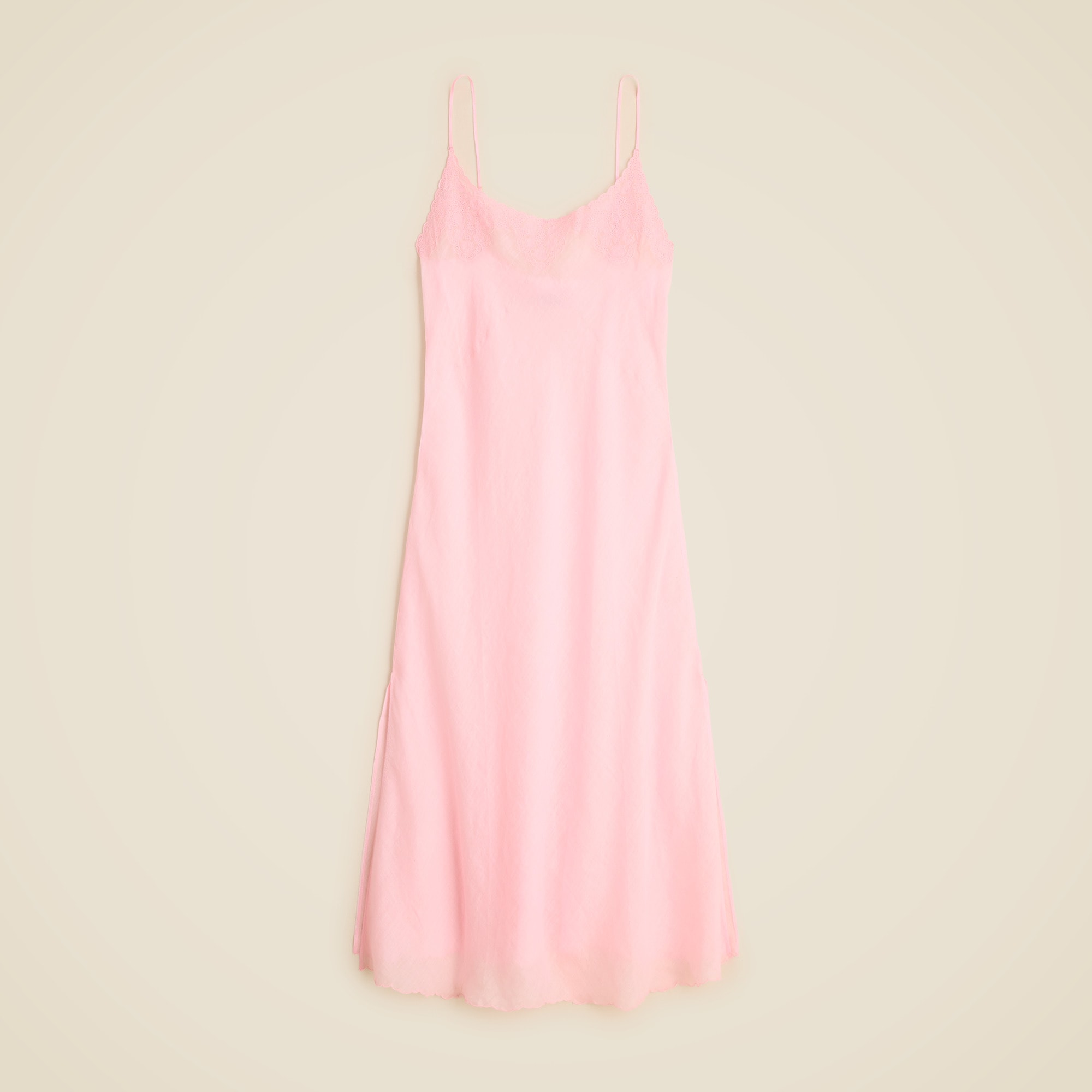 womens Embroidered slip dress in ramie