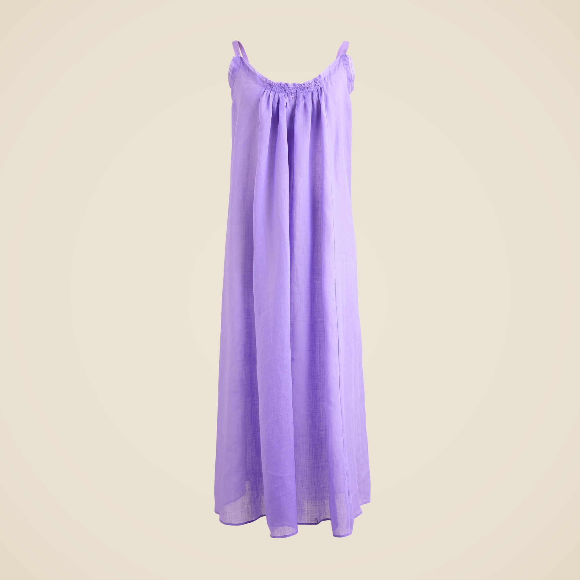 womens Trapeze midi dress in ramie
