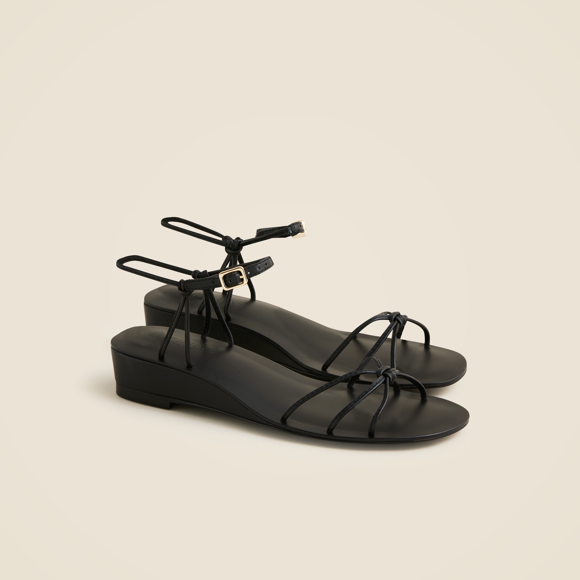 Brynn wedge sandals in metallic leather