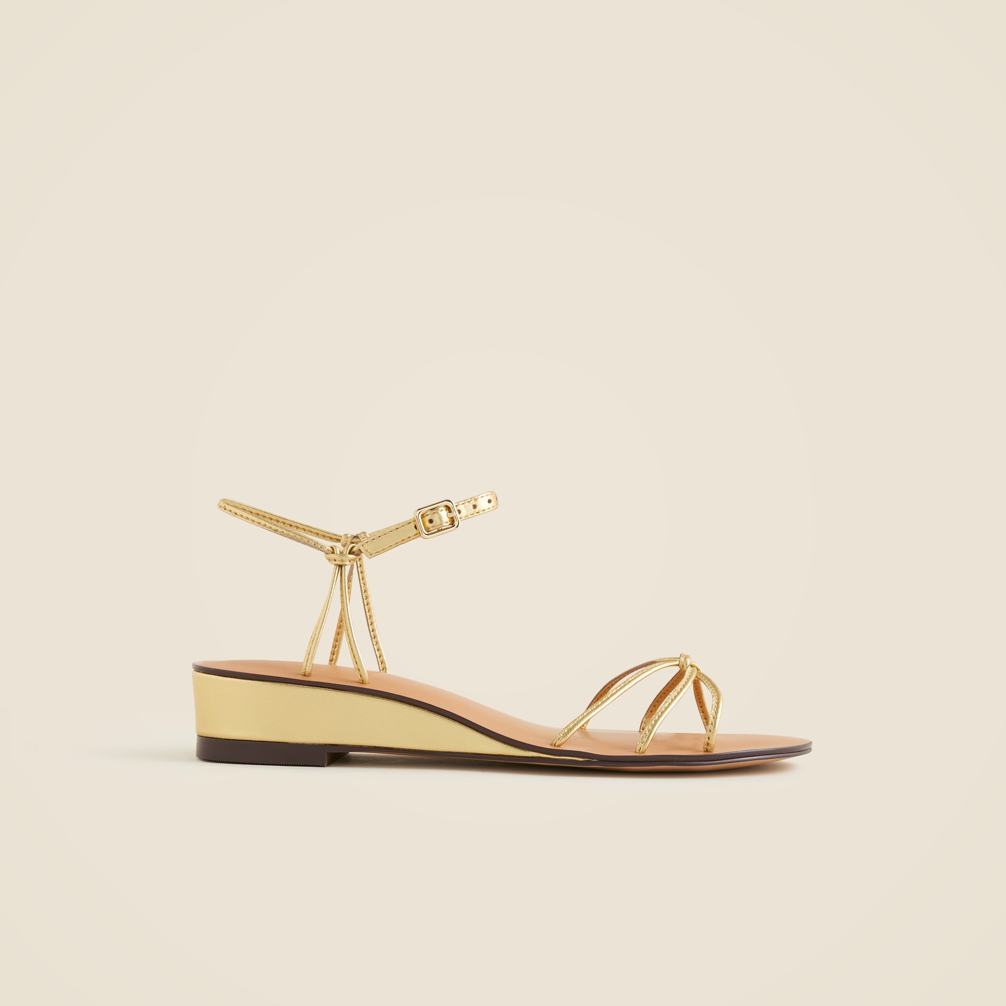 Brynn wedge sandals in metallic leather